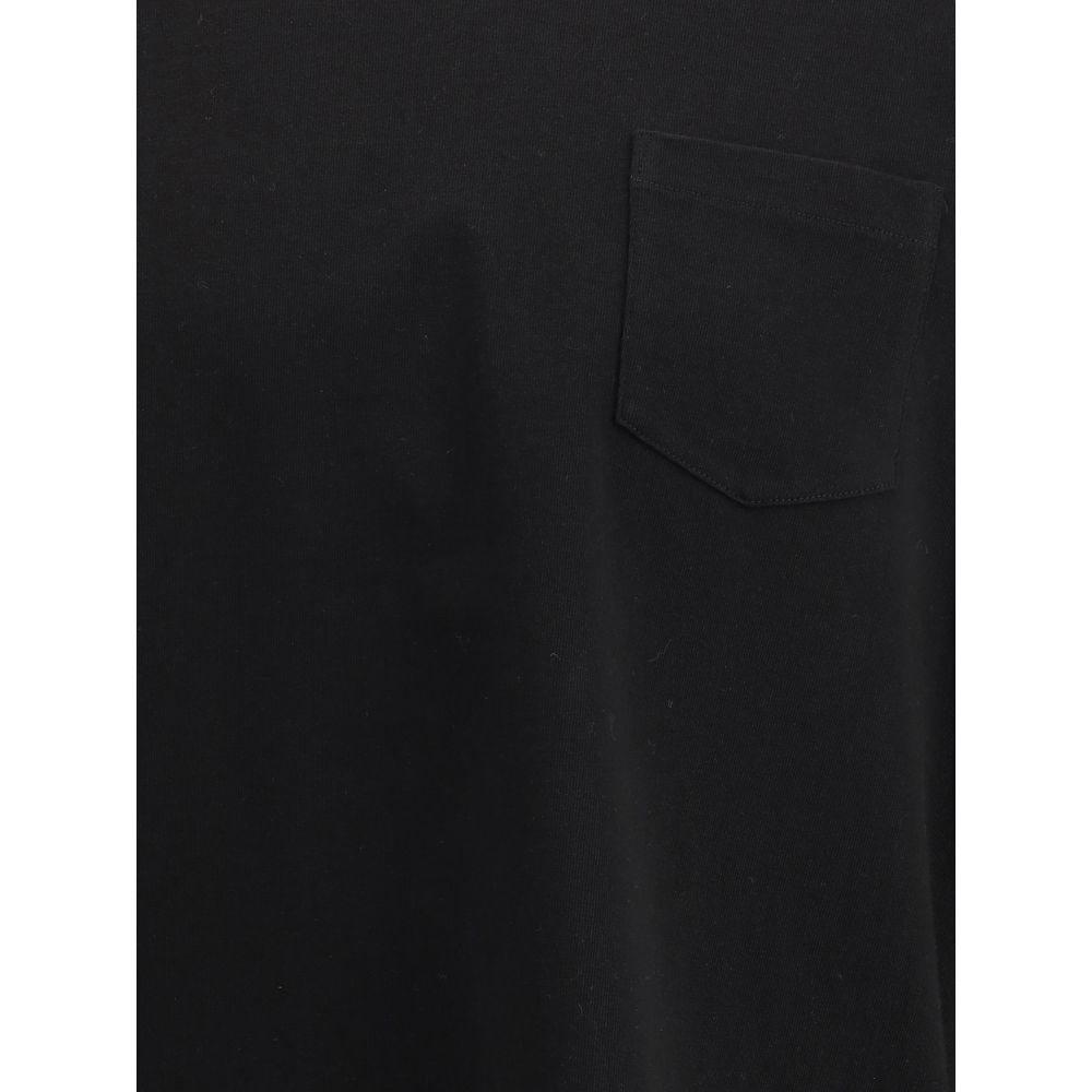 Sacai Schwarzes Baumwoll-T-Shirt