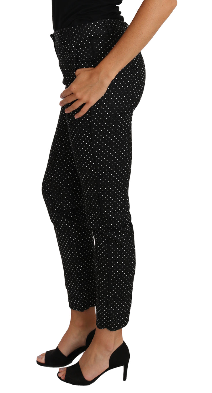 Dolce & Gabbana Schwarzes Kleid Polka Dot Cropped Straight Pants