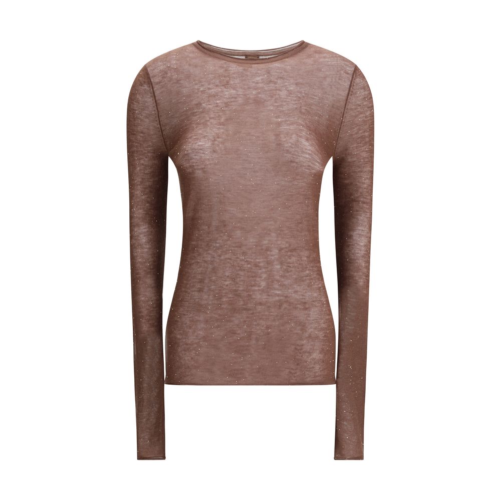 PINKO Brauner Woll-Sweatshirt