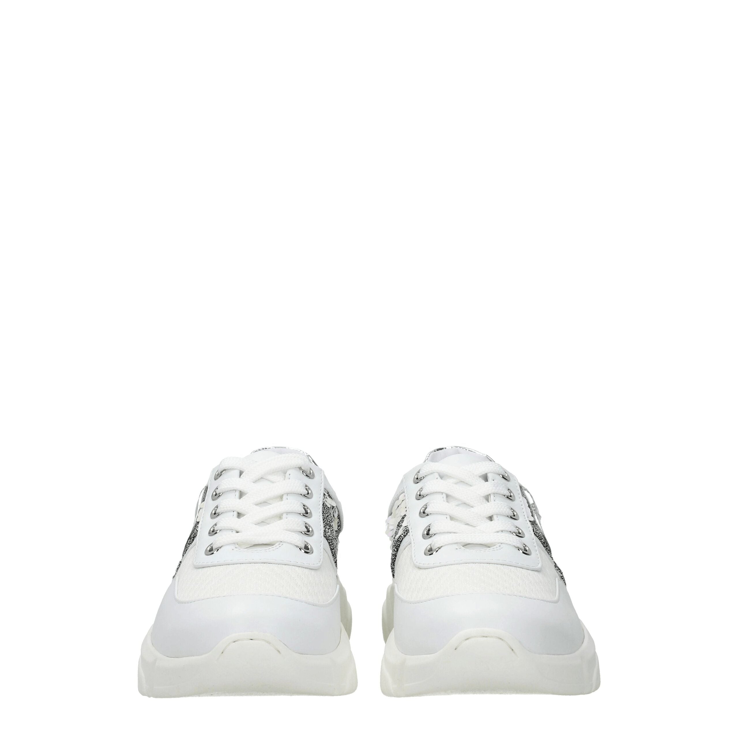 Love Moschino Chunky Sneakers aus weißem Stoff