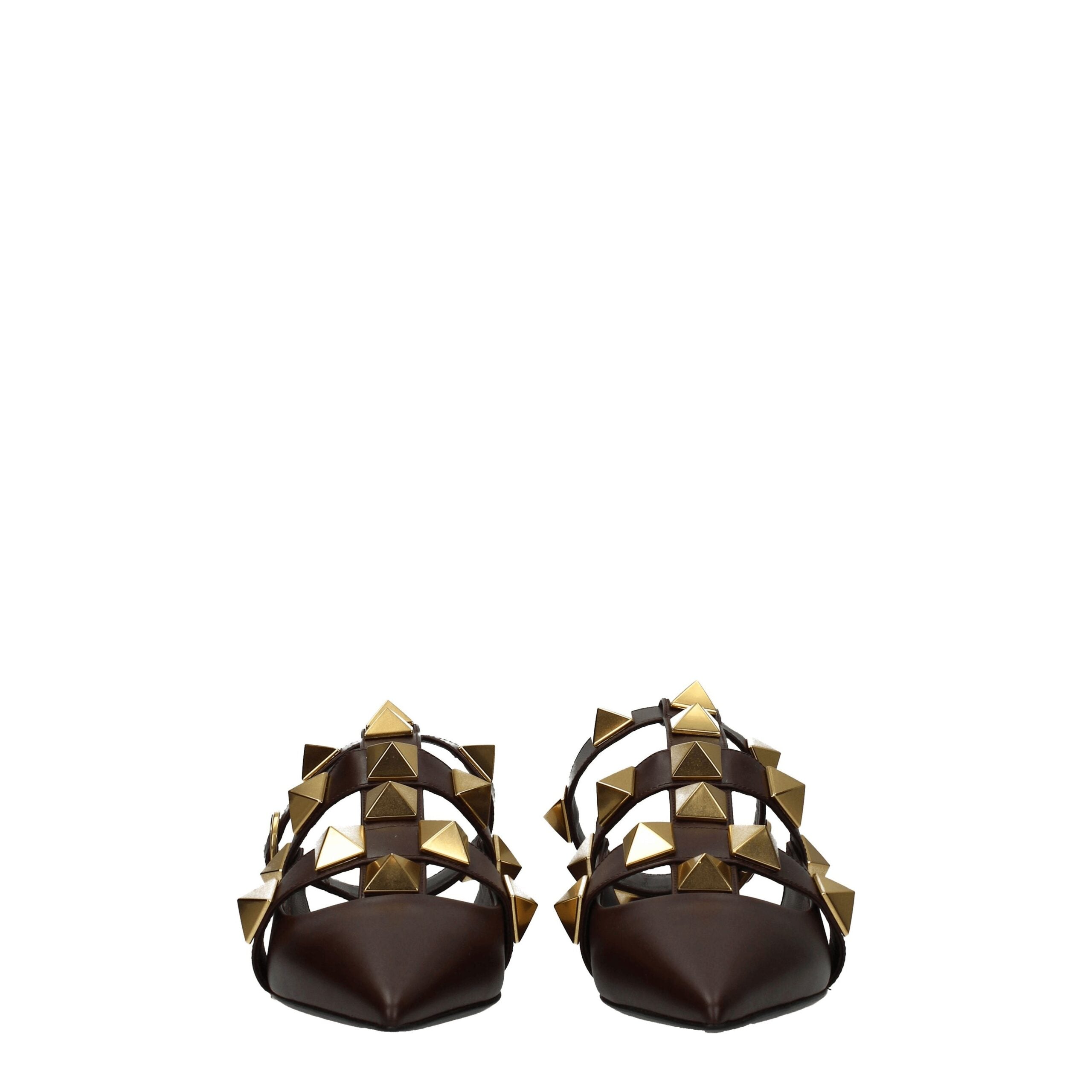 Valentino Garavani Flache Sandalen aus braunem Leder