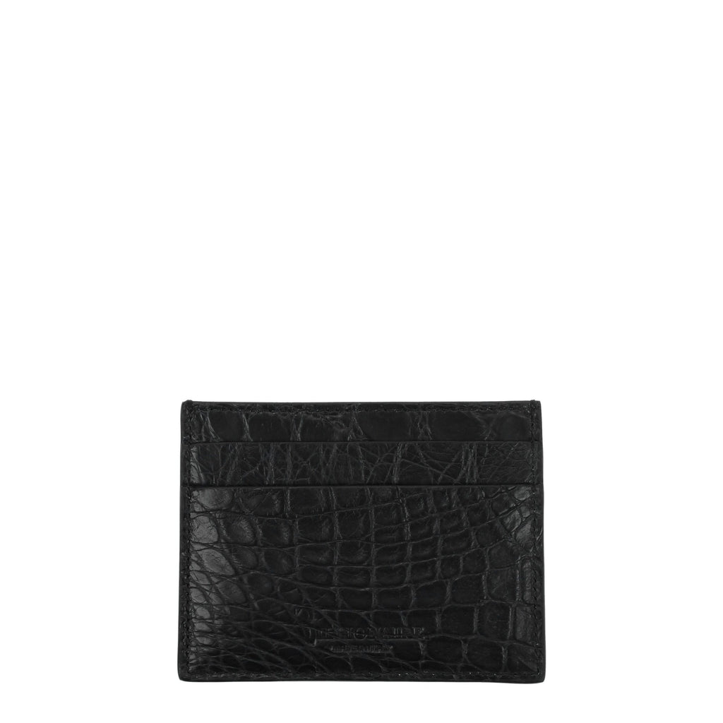 Billionaire Italian Couture Schwarzer Krokodil-Kartenhalter