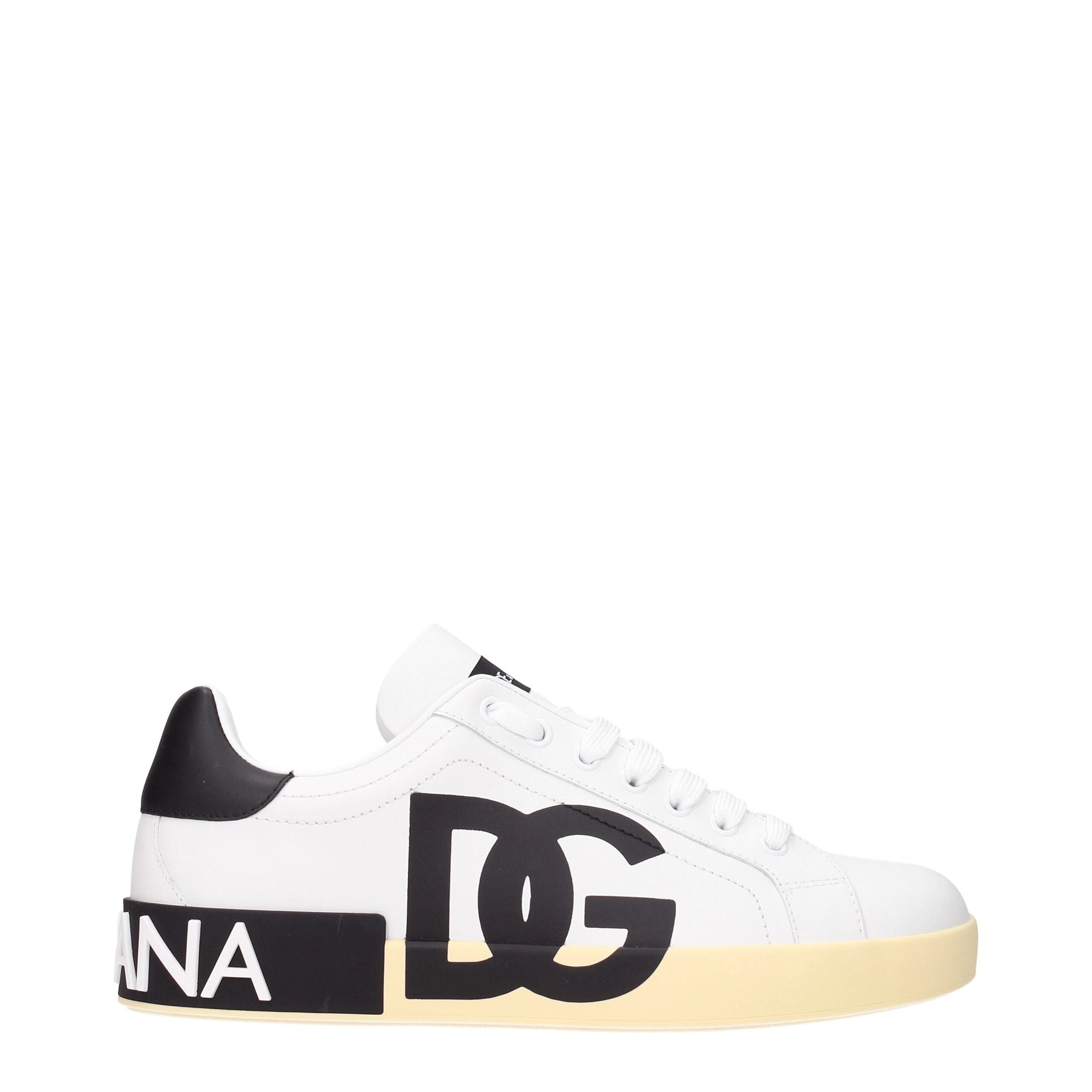 Dolce & Gabbana Weiße Leder-Low Tops