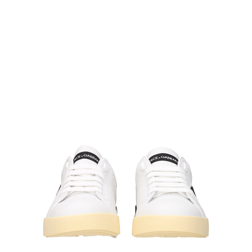 Dolce & Gabbana Weiße Leder-Low Tops