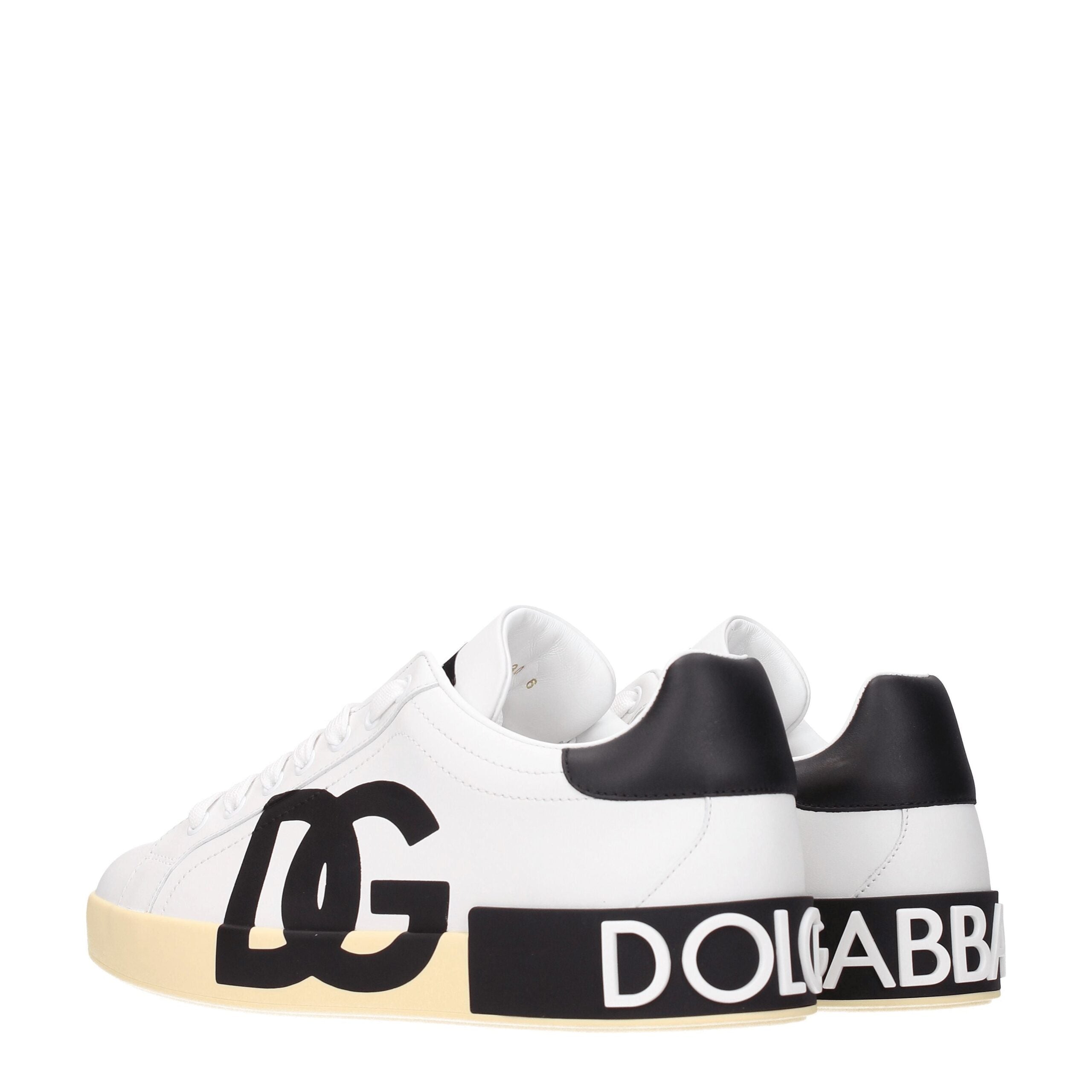 Dolce & Gabbana Weiße Leder-Low Tops