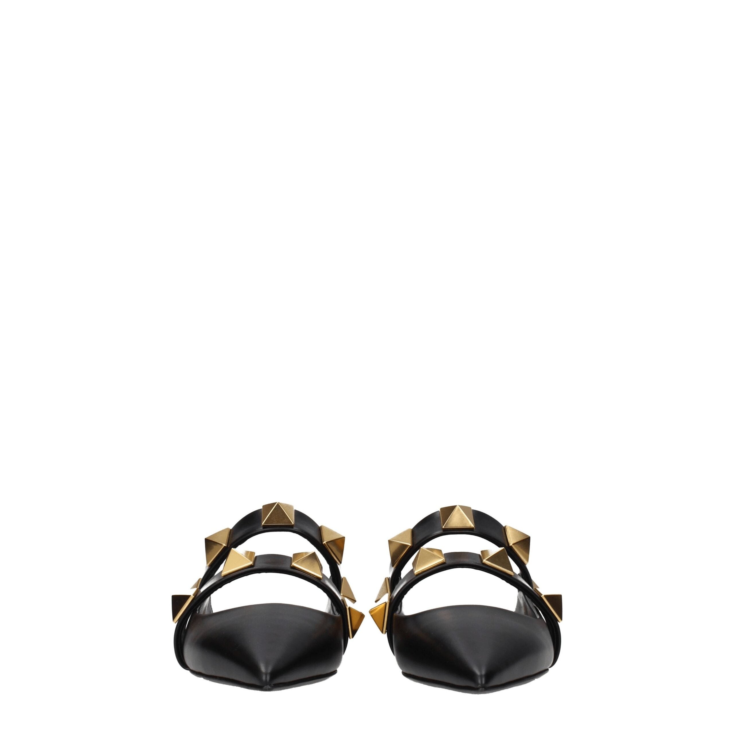 Valentino Garavani Schwarze Leder Pantoletten