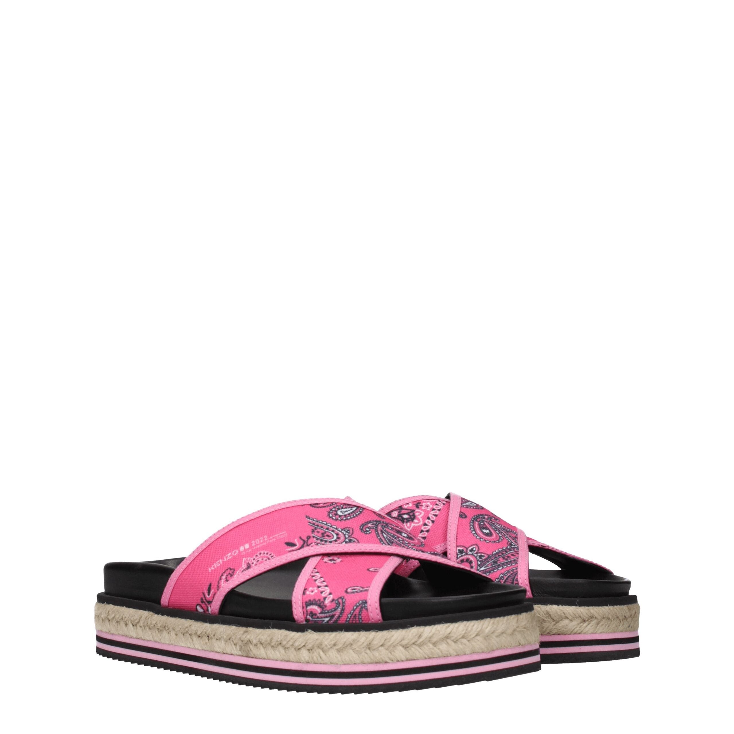 Kenzo Rosa Stoffslipper Sandalen