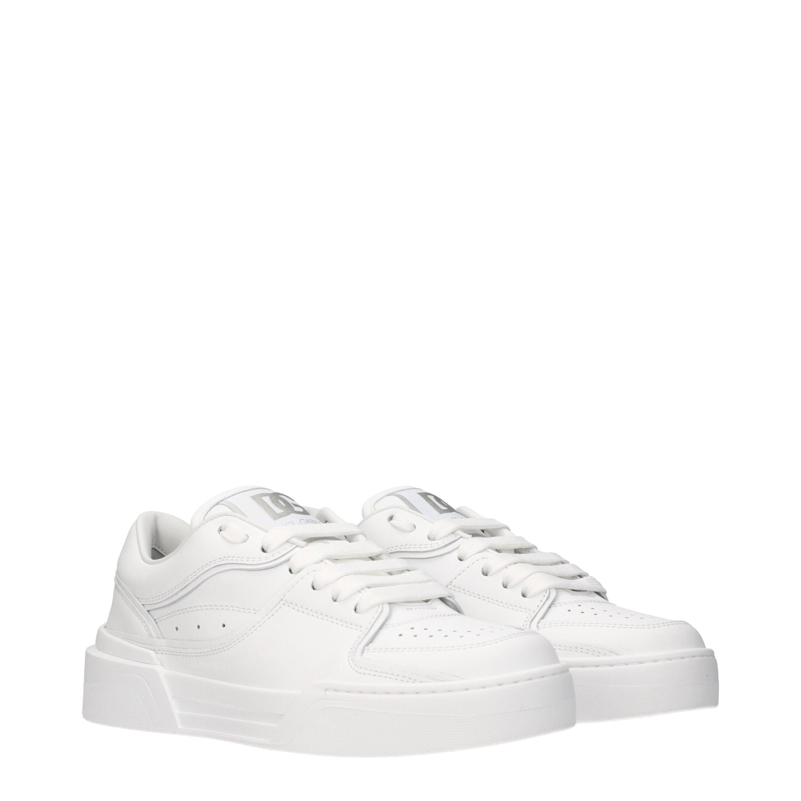 Dolce & Gabbana Weiße Leder-Low Tops