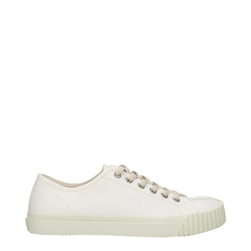 Maison Margiela Weiße Stoff-Sneaker mit niedrigem Schaft