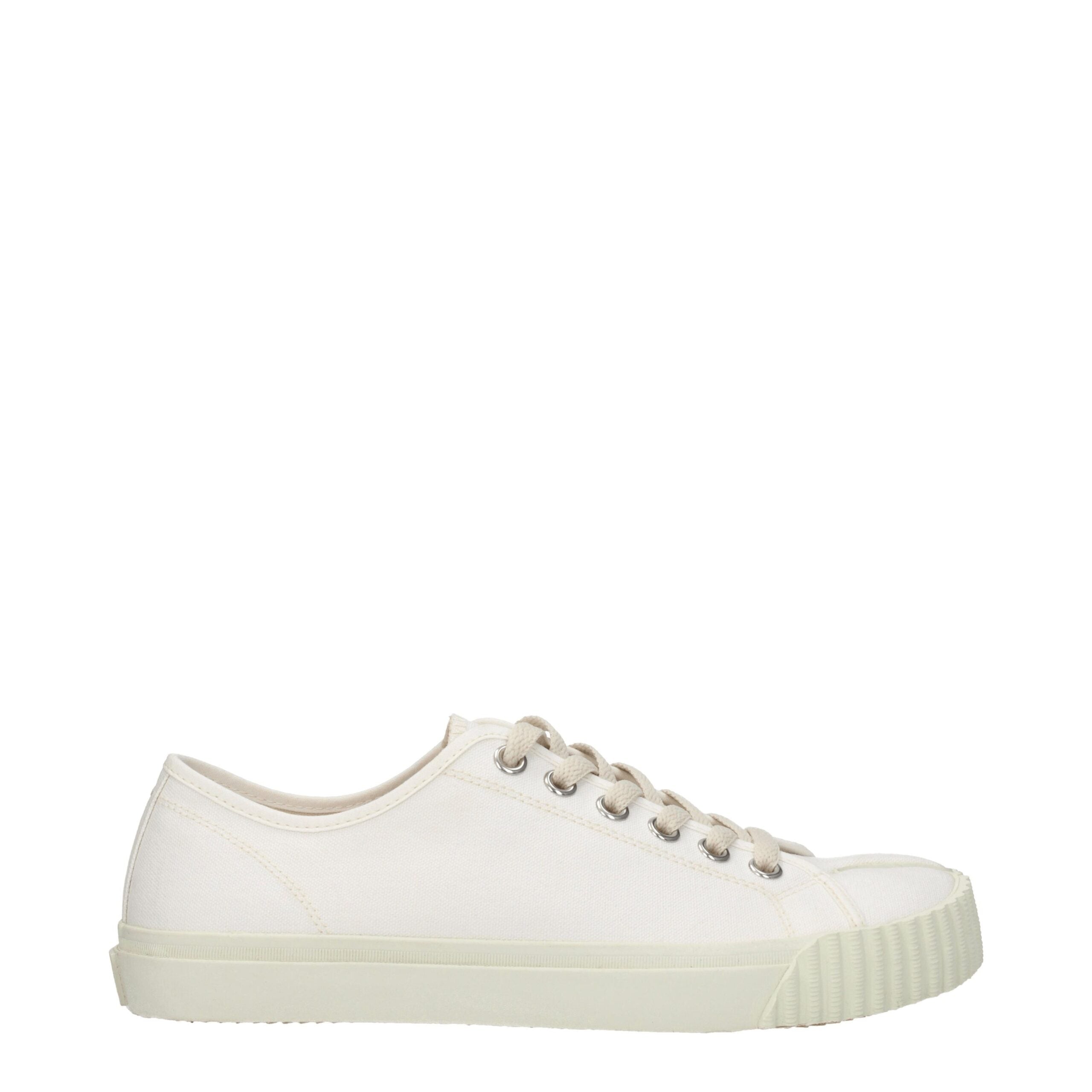 Maison Margiela Weiße Stoff-Sneaker mit niedrigem Schaft