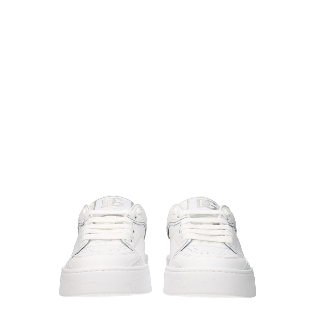 Dolce & Gabbana Weiße Leder-Low Tops
