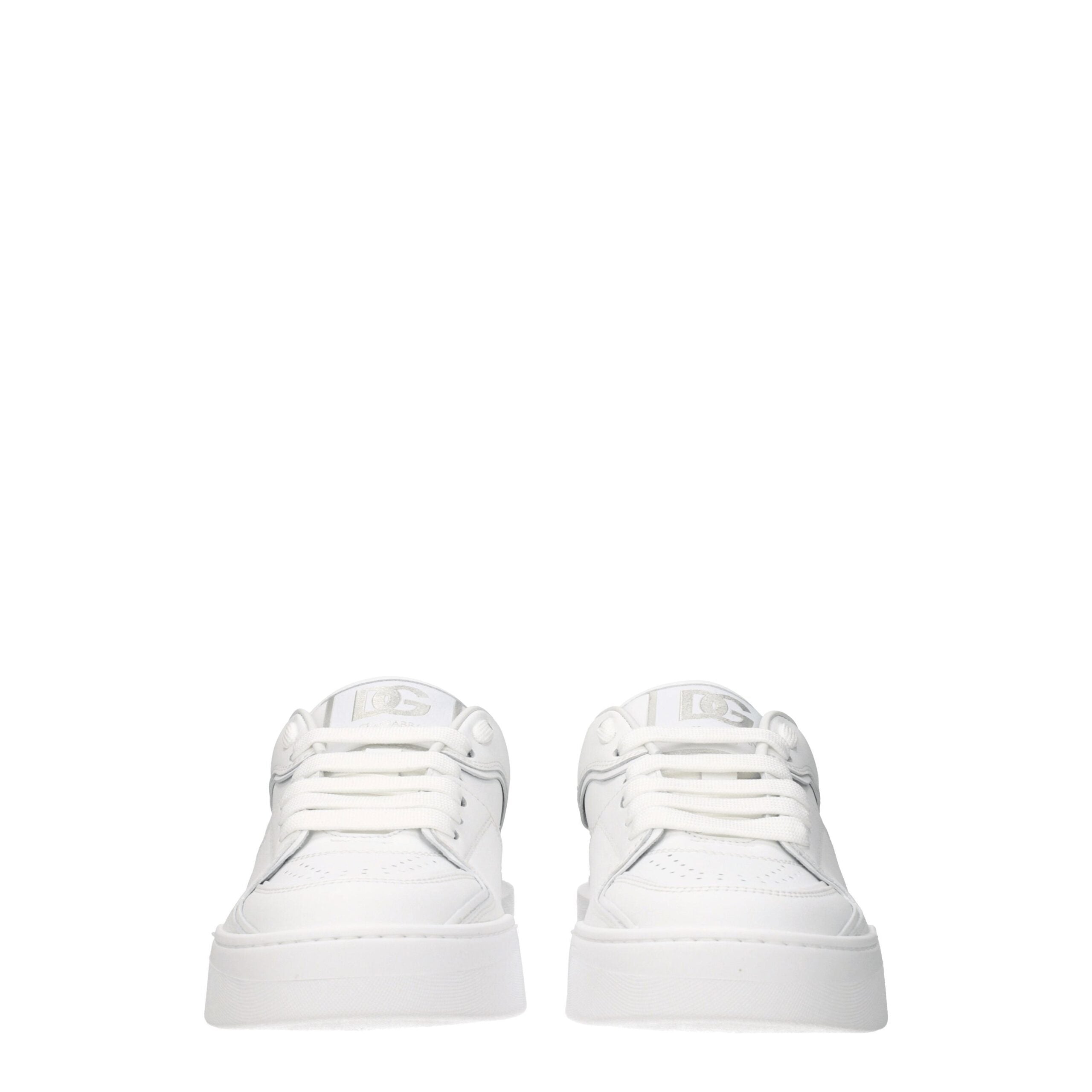 Dolce & Gabbana Weiße Leder-Low Tops