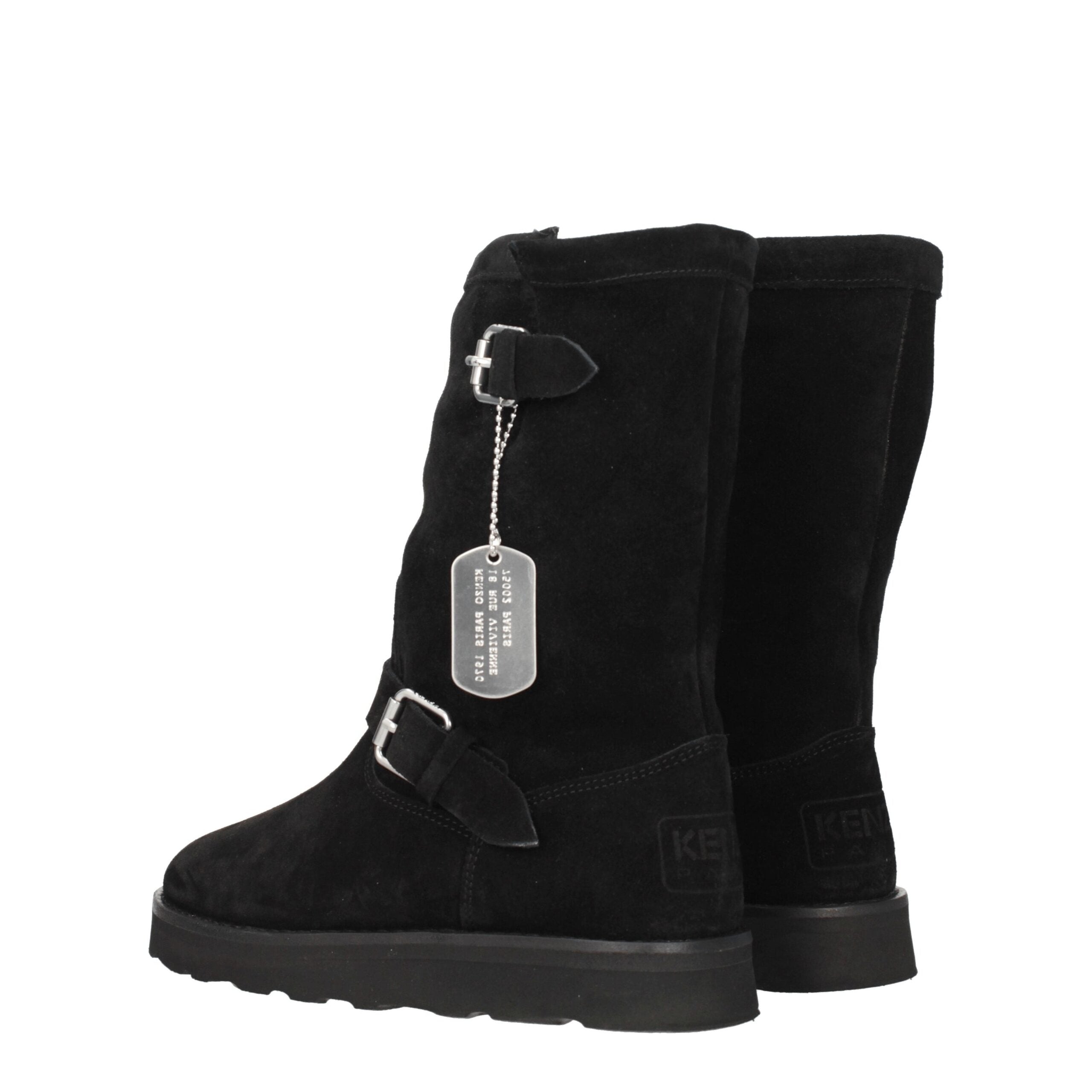 Kenzo Schwarze Lederstiefeletten