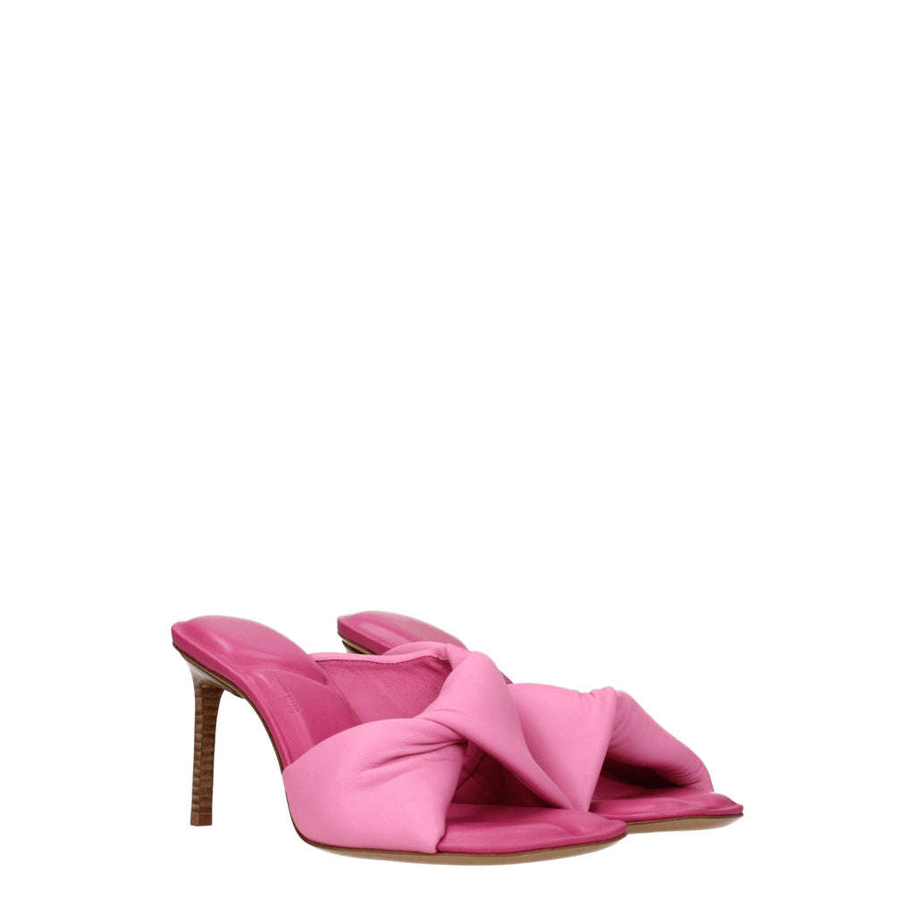 Jacquemus Pinke Leder-Stilettosandalen
