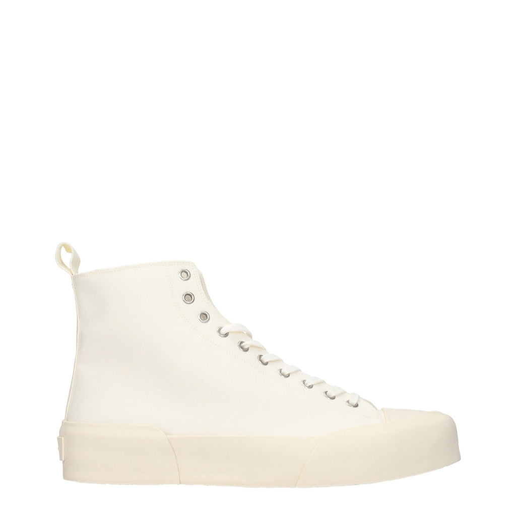 Jil Sander Beigefarbene Stoff-High-Tops