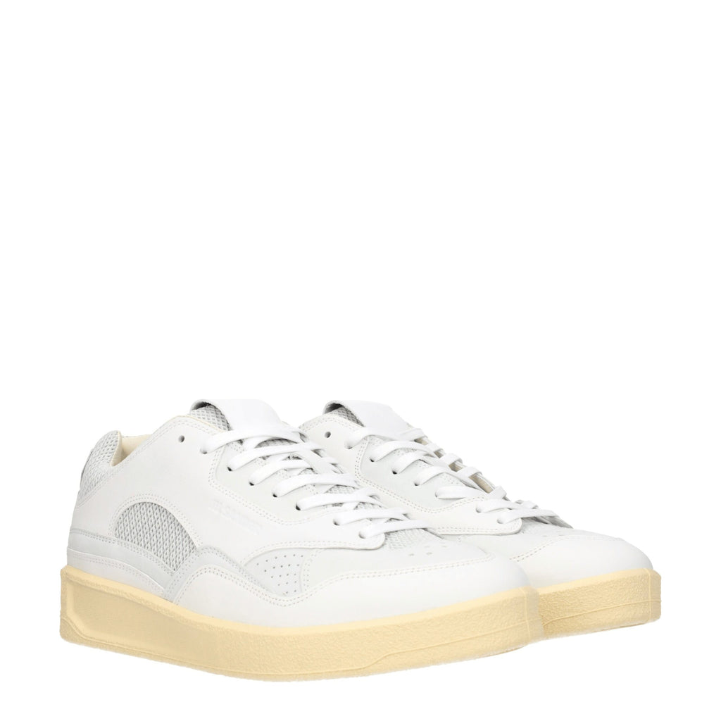Jil Sander Weiße Leder-Low Tops