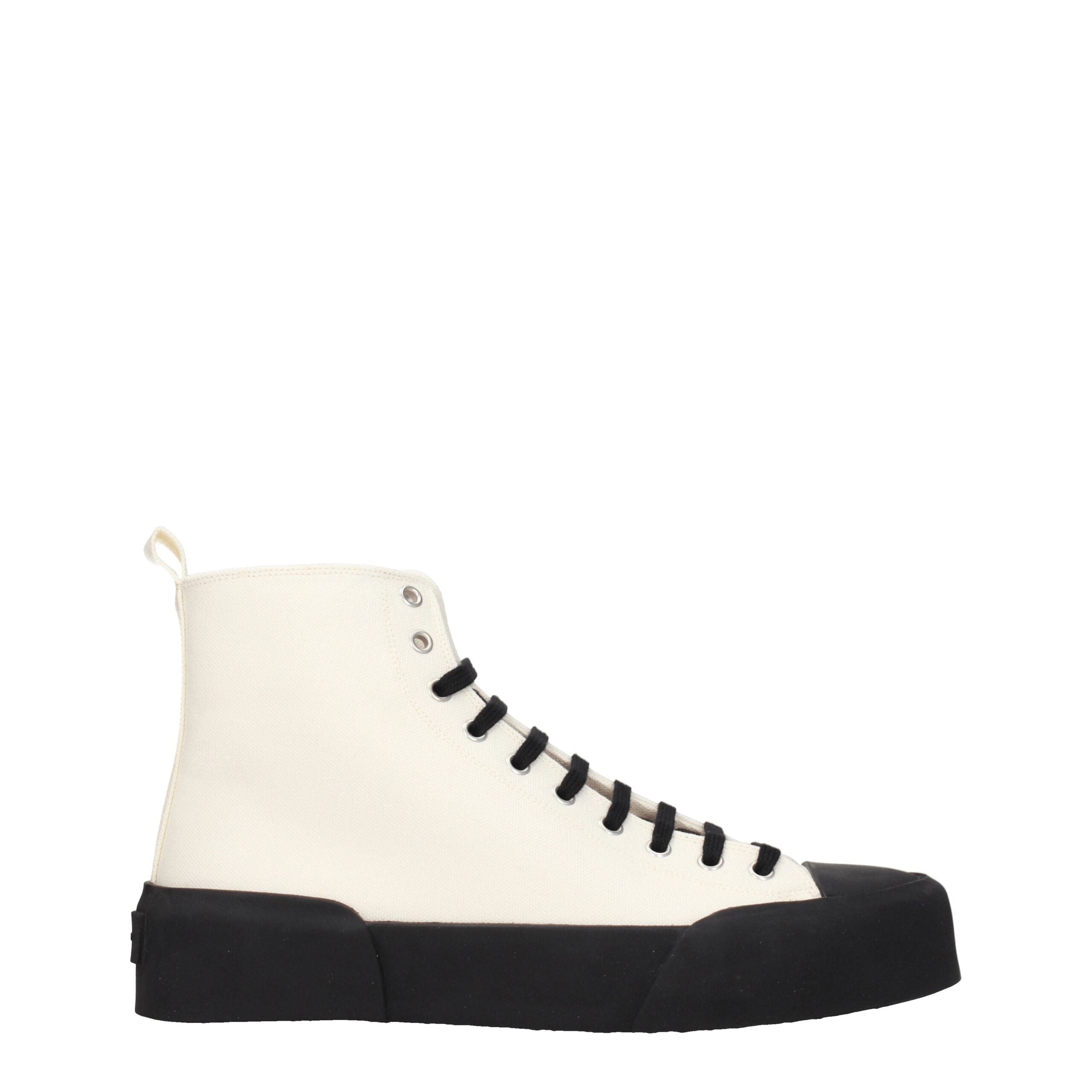 Jil Sander Beigefarbene Stoff-High-Tops