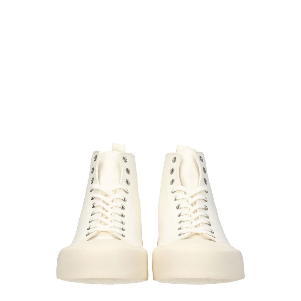 Jil Sander Beigefarbene Stoff-High-Tops