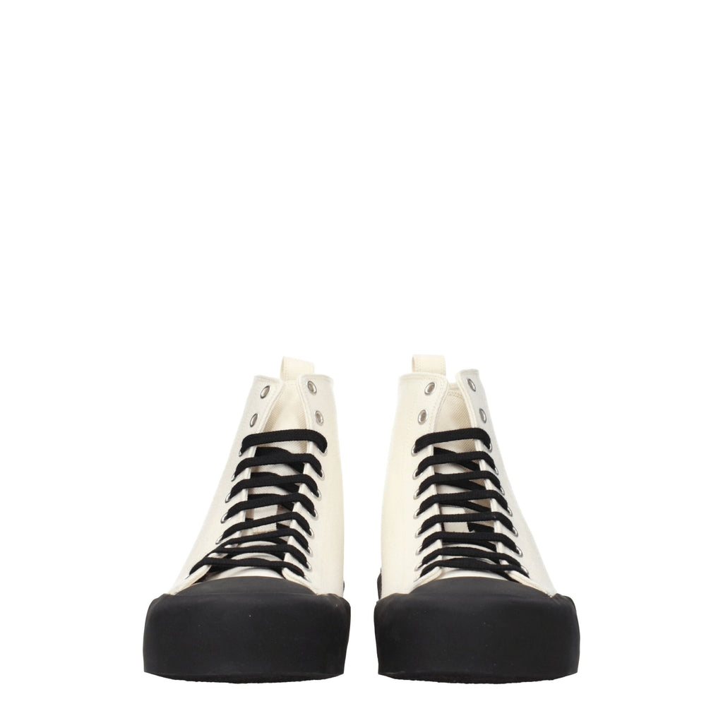 Jil Sander Beigefarbene Stoff-High-Tops
