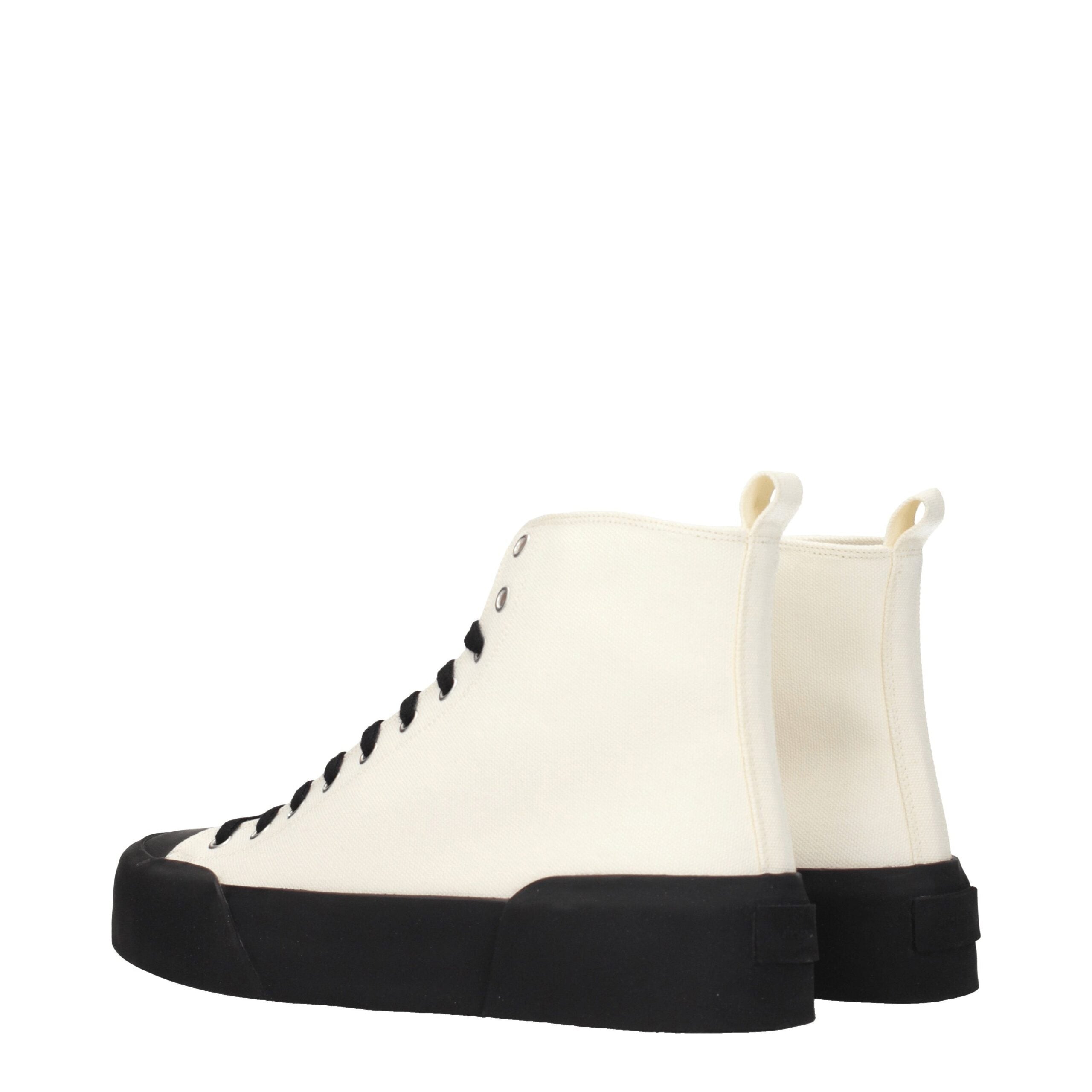 Jil Sander Beigefarbene Stoff-High-Tops