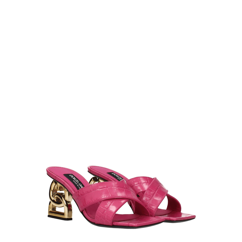 Dolce & Gabbana Rosa Leder-Plateaus