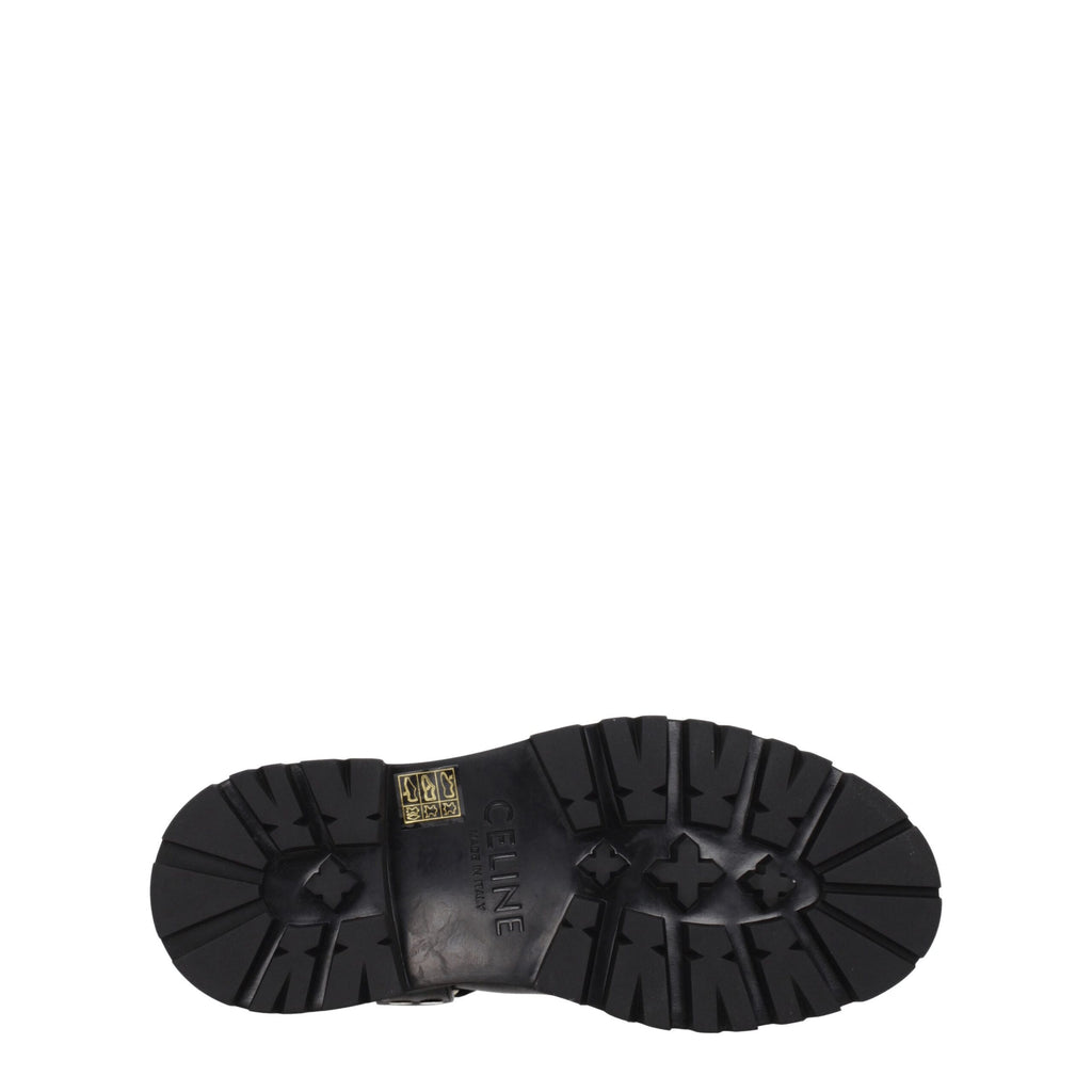 Celine Goldfarbene Lederstiefeletten