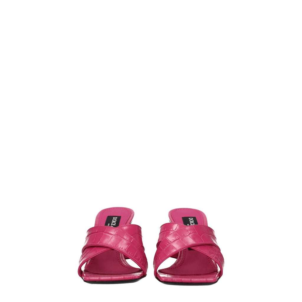 Dolce & Gabbana Rosa Leder-Plateaus