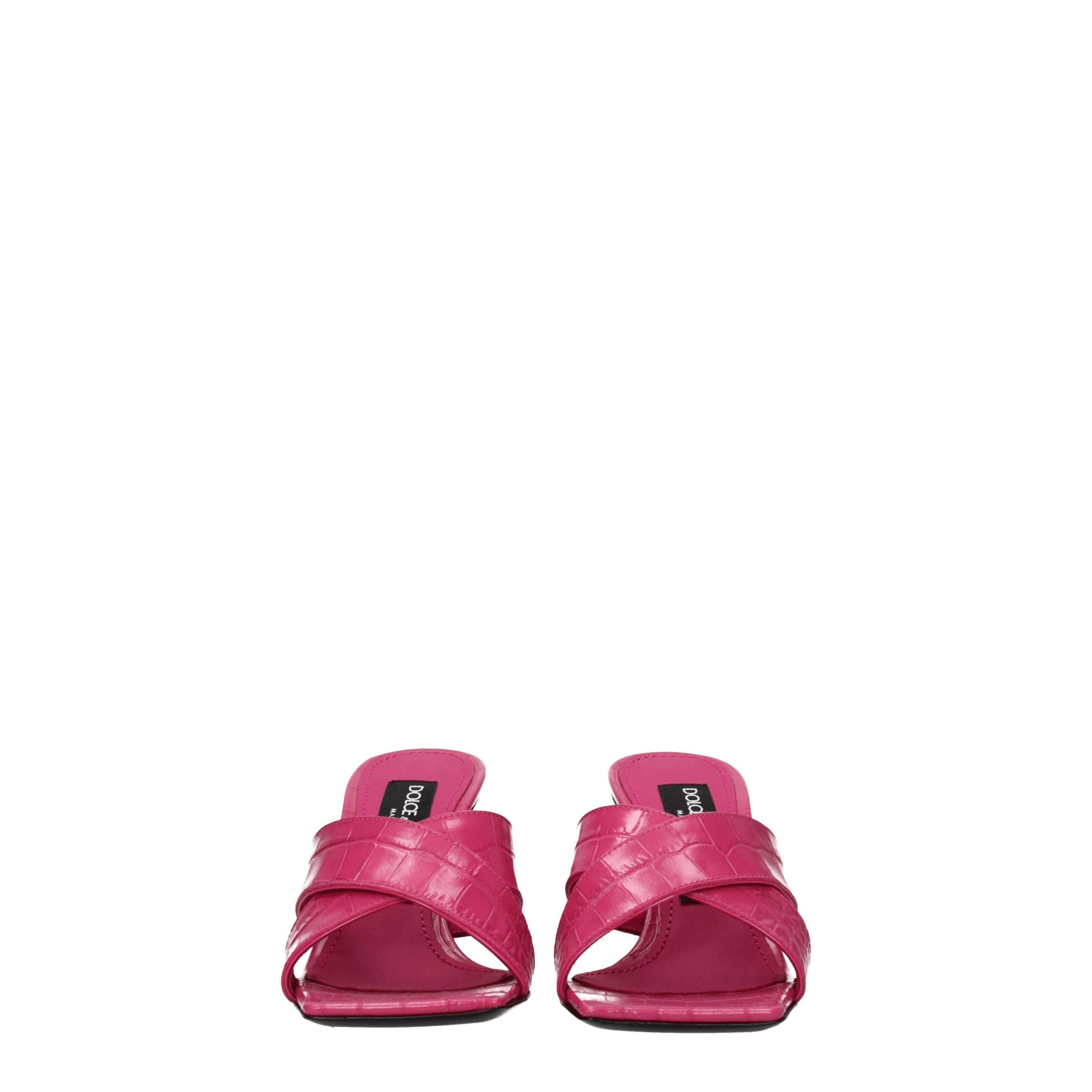 Dolce & Gabbana Rosa Leder-Plateaus