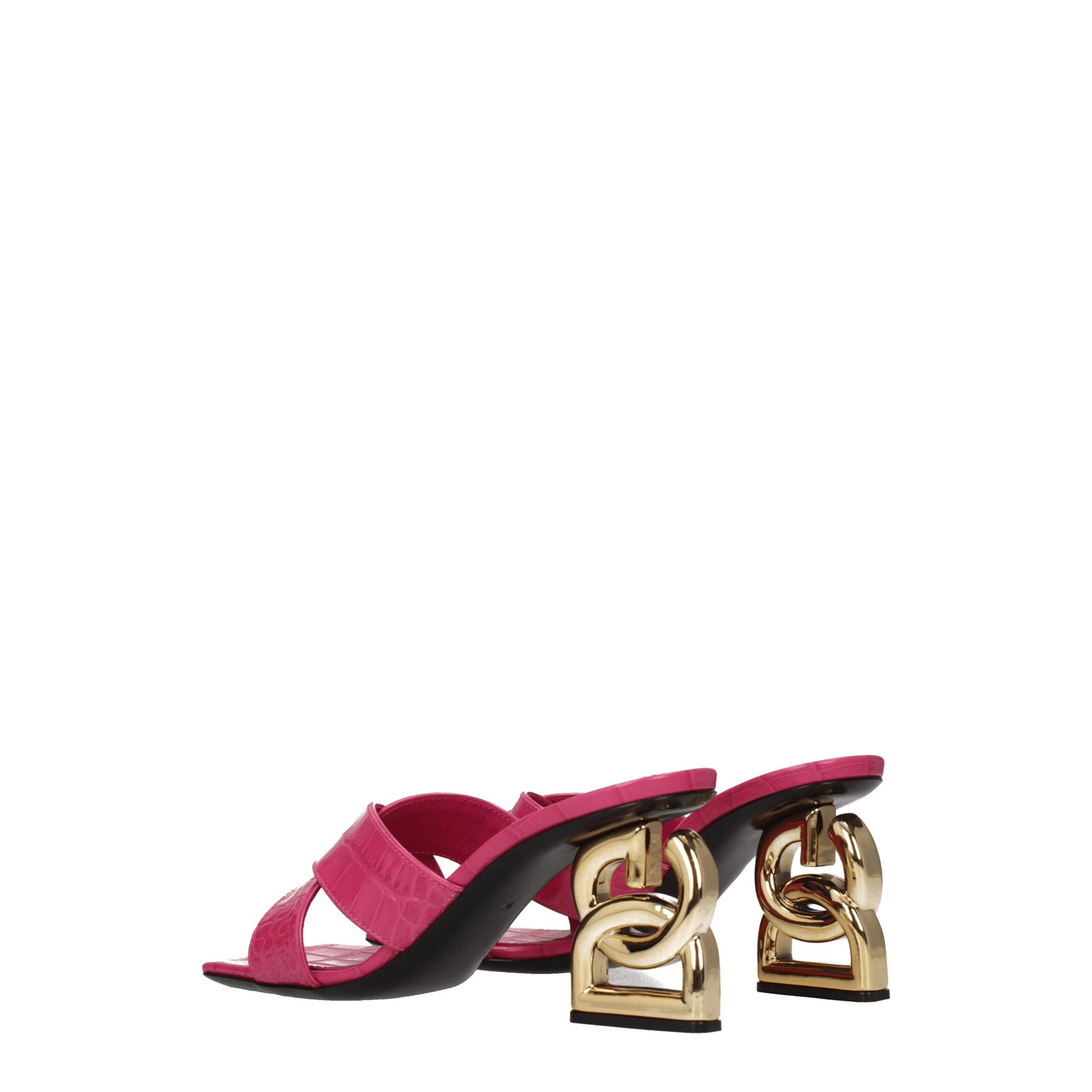Dolce & Gabbana Rosa Leder-Plateaus