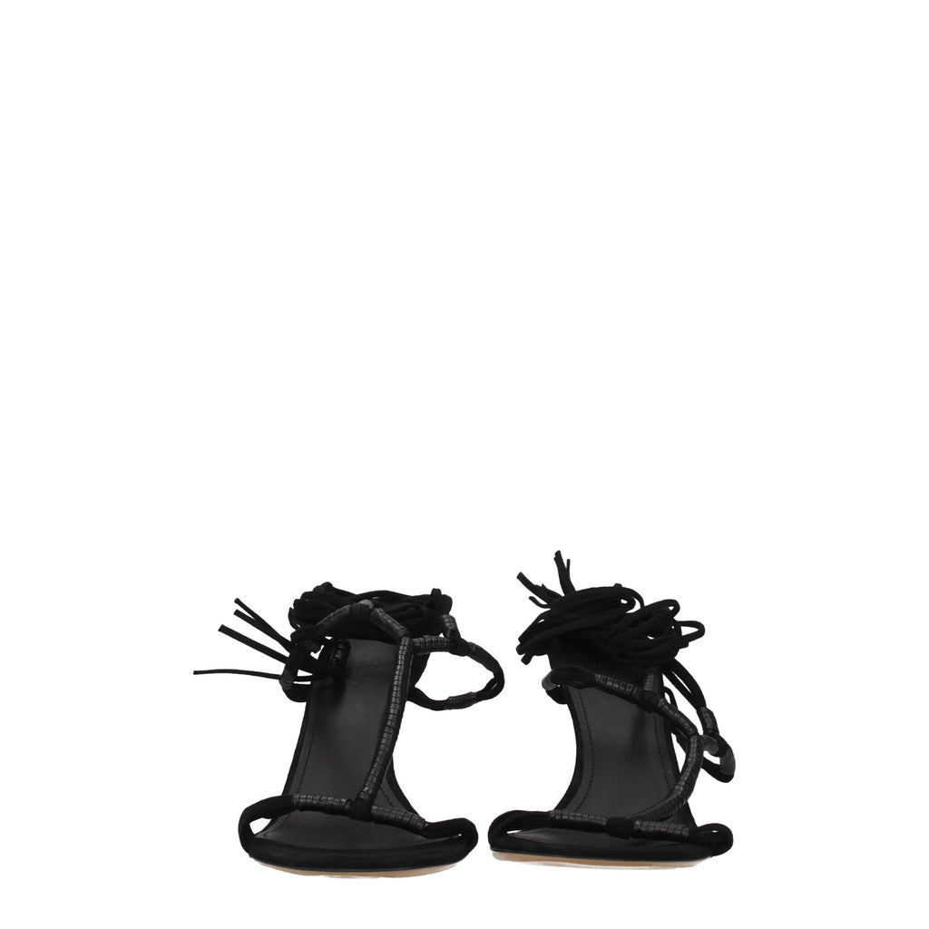 Isabel Marant Schwarze Leder-Stilettosandalen