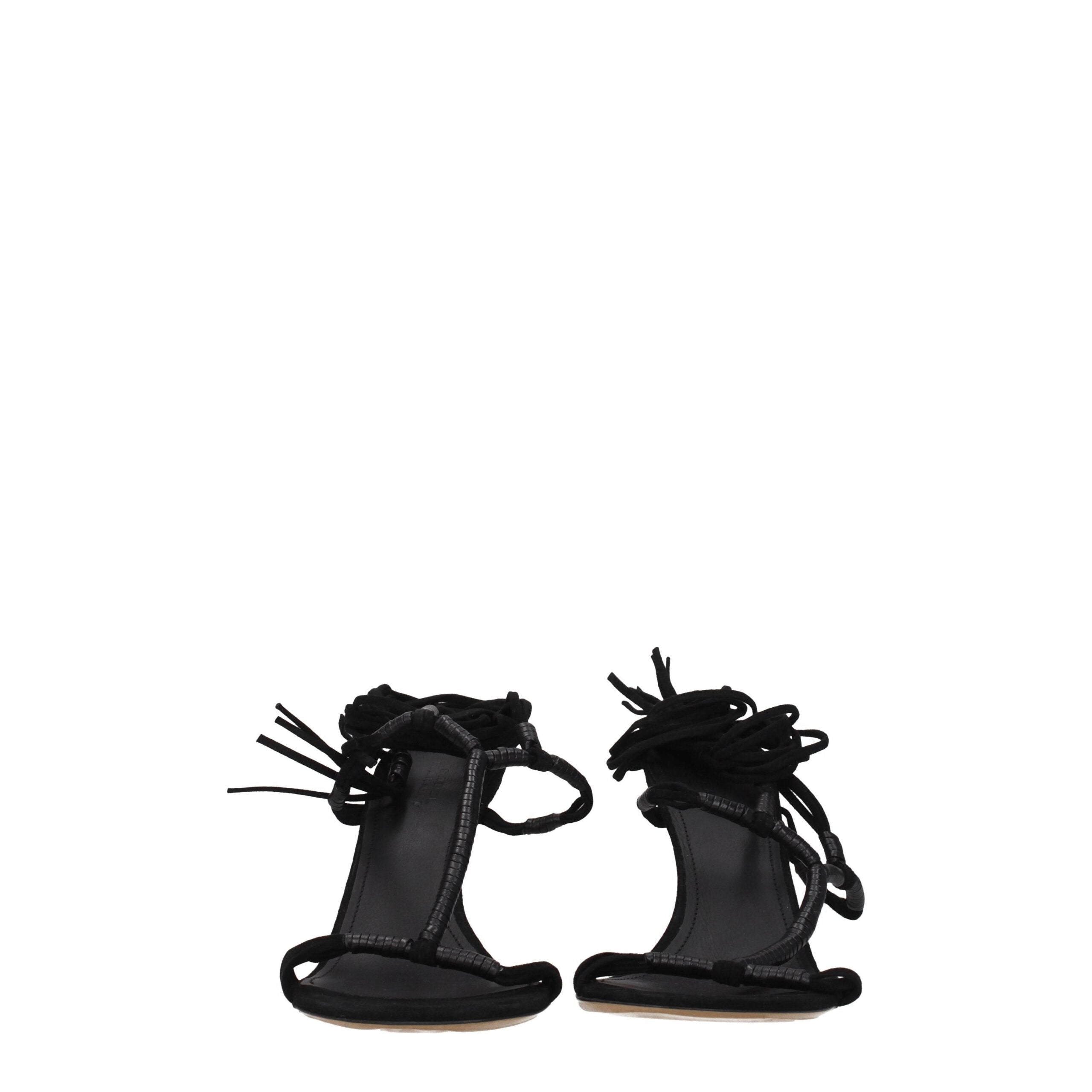 Isabel Marant Schwarze Leder-Stilettosandalen