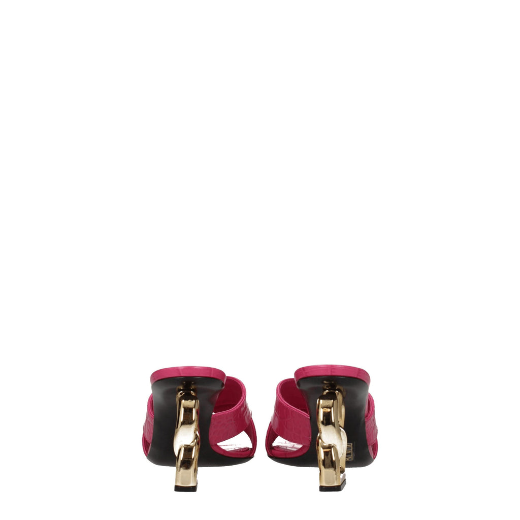 Dolce & Gabbana Rosa Leder-Plateaus