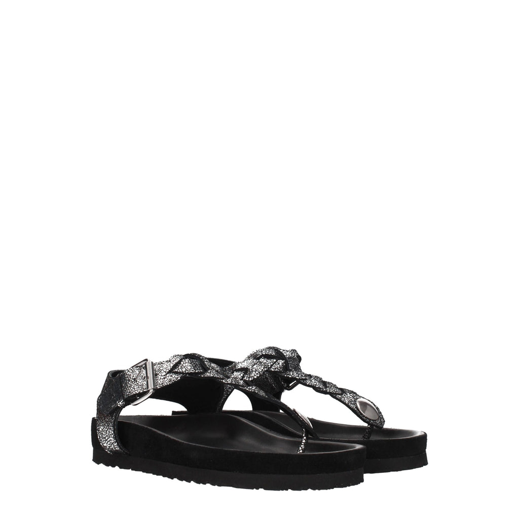 Isabel Marant Schwarze Flip-Flop-Sandalen aus Leder