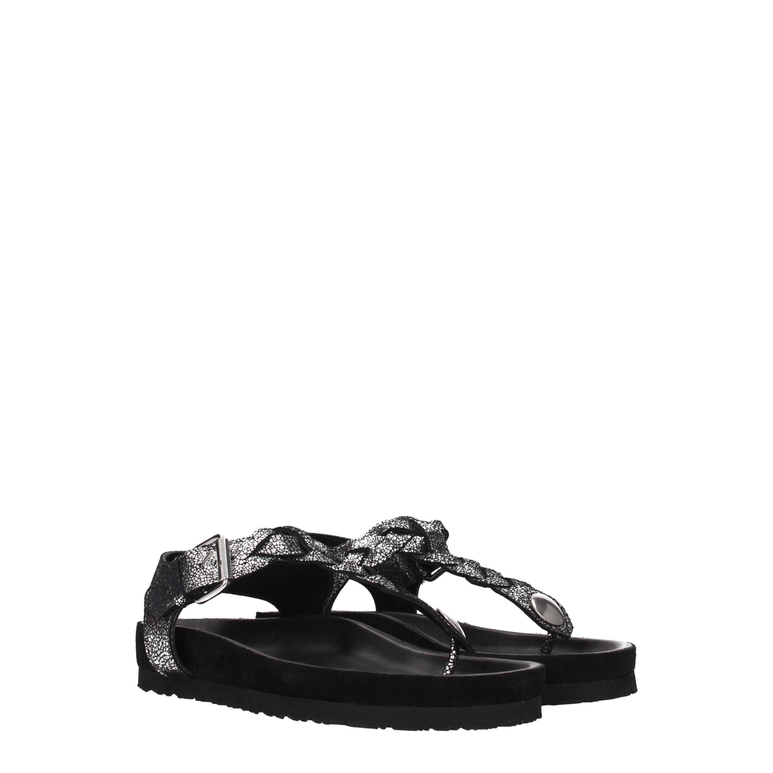Isabel Marant Schwarze Flip-Flop-Sandalen aus Leder
