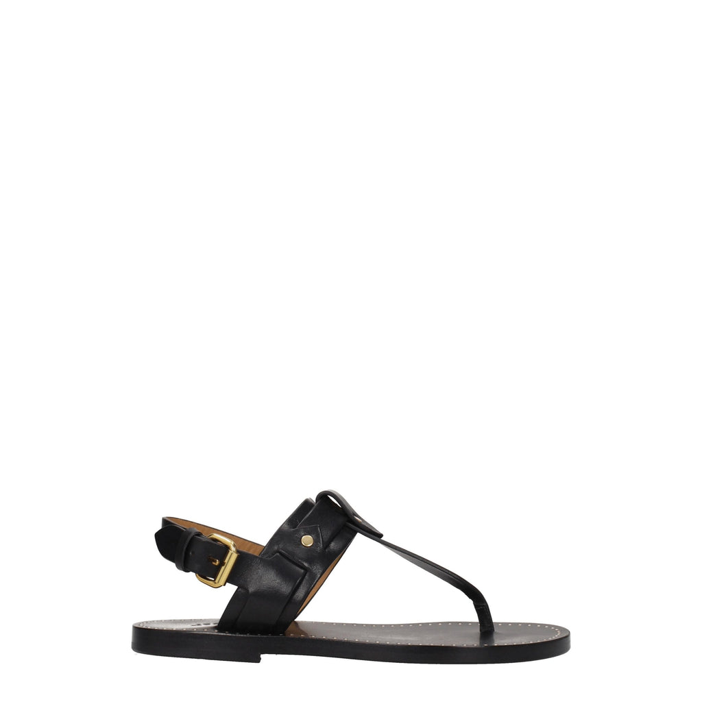 Isabel Marant Schwarze Flip-Flop-Sandalen aus Leder