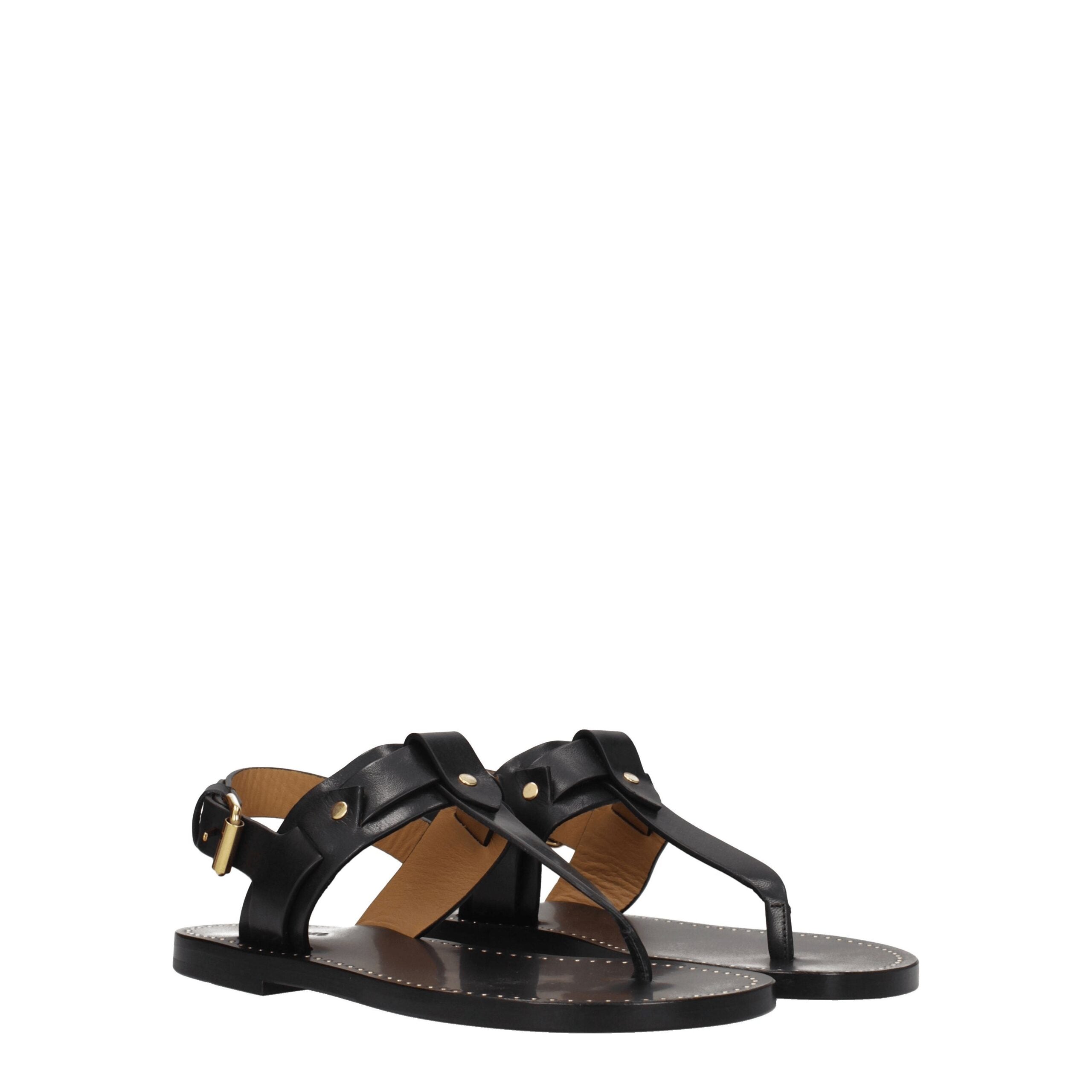 Isabel Marant Schwarze Flip-Flop-Sandalen aus Leder