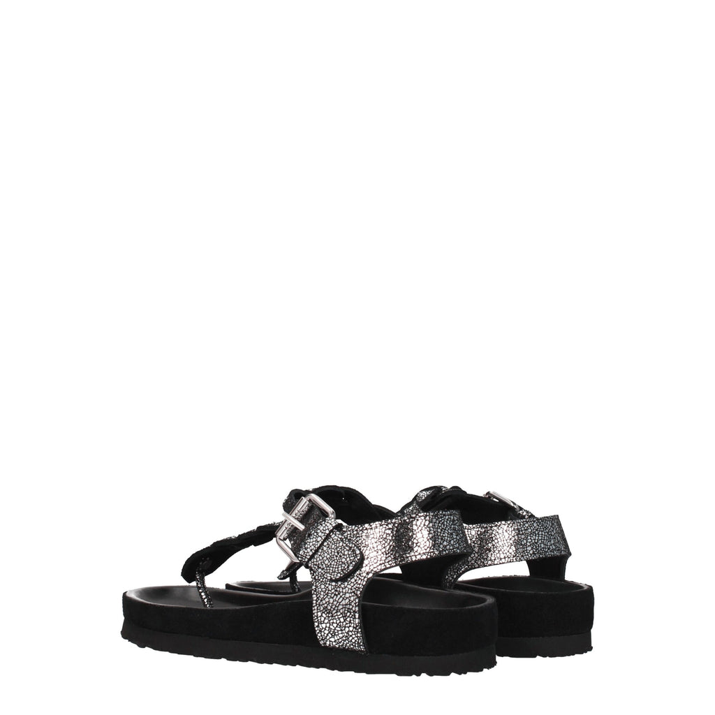 Isabel Marant Schwarze Flip-Flop-Sandalen aus Leder