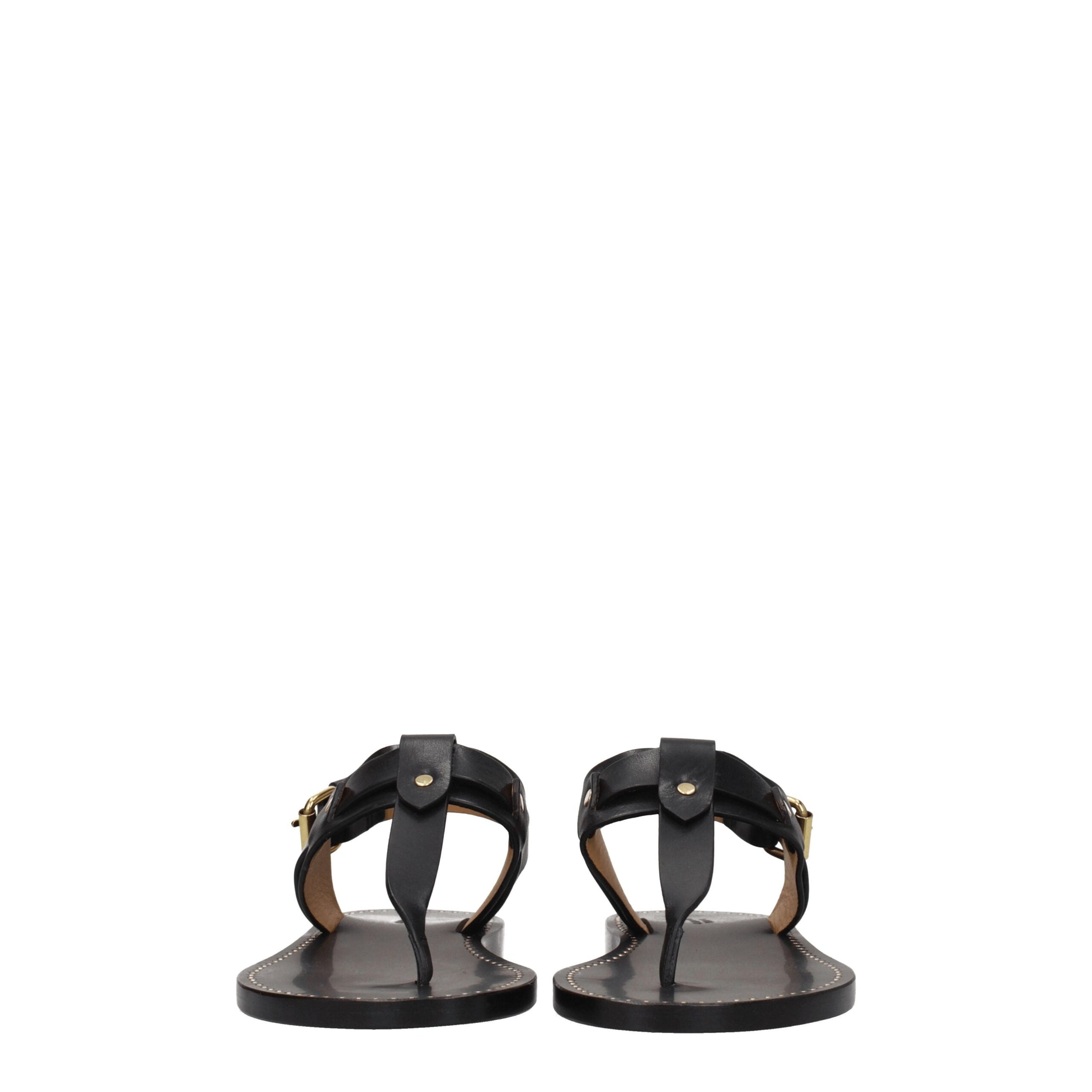 Isabel Marant Schwarze Flip-Flop-Sandalen aus Leder