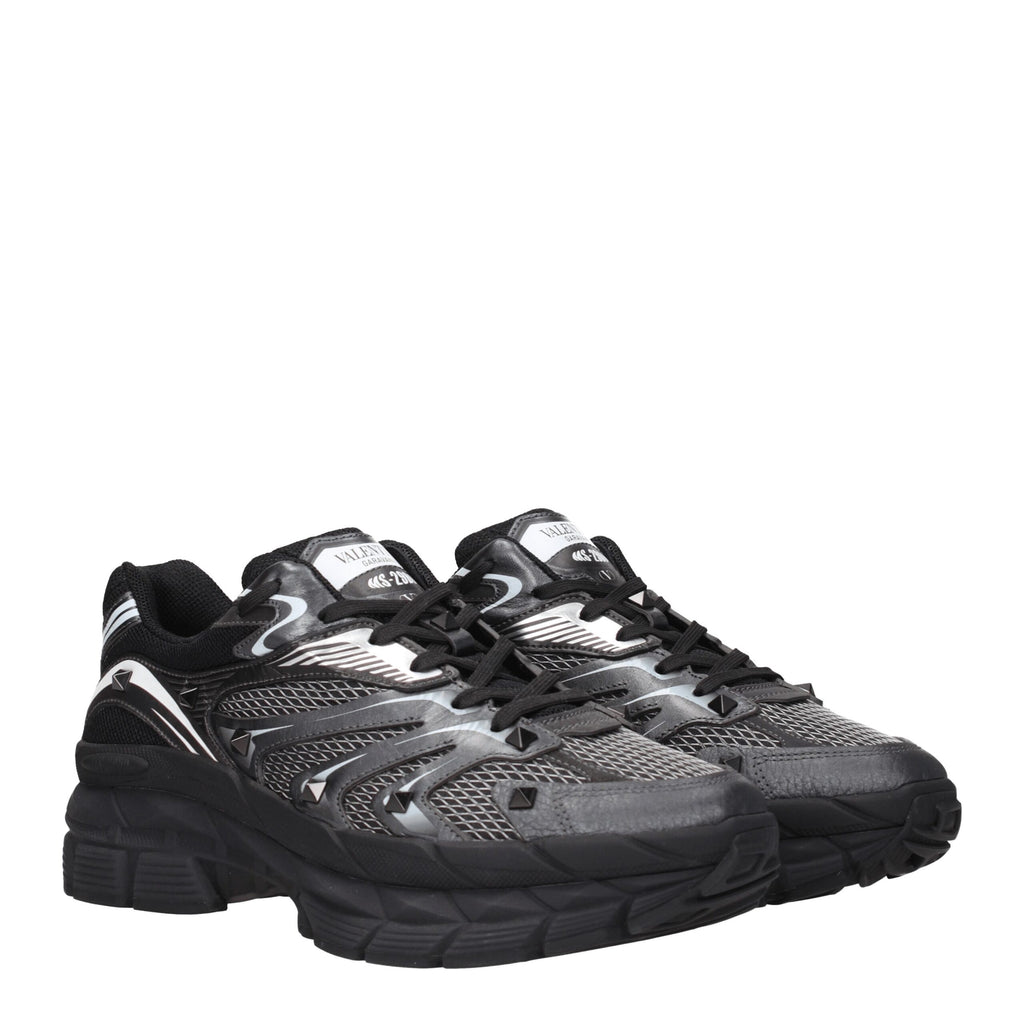 Valentino Garavani Schwarzer Stoff Sportliche Turnschuhe