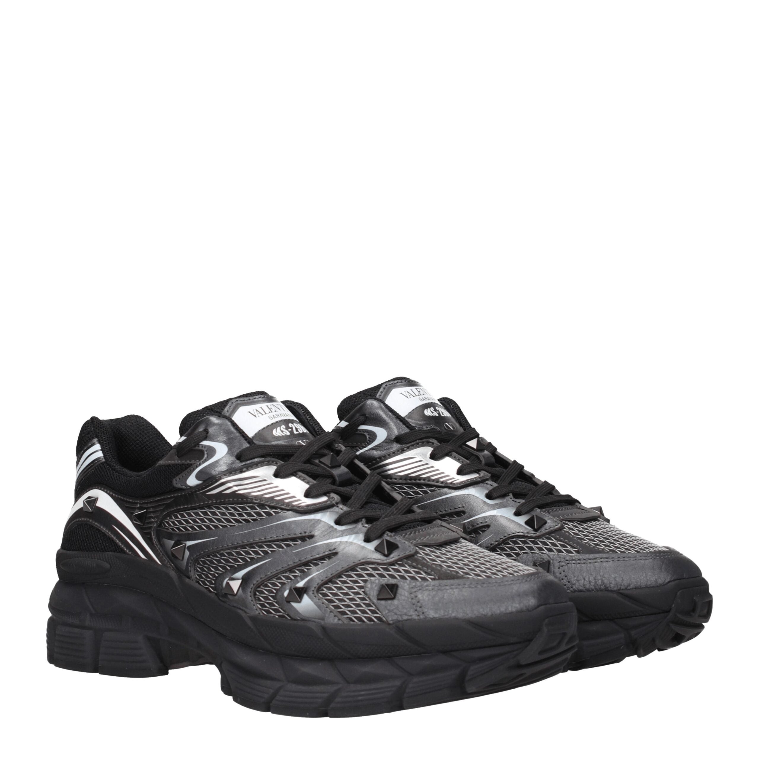 Valentino Garavani Schwarzer Stoff Sportliche Turnschuhe