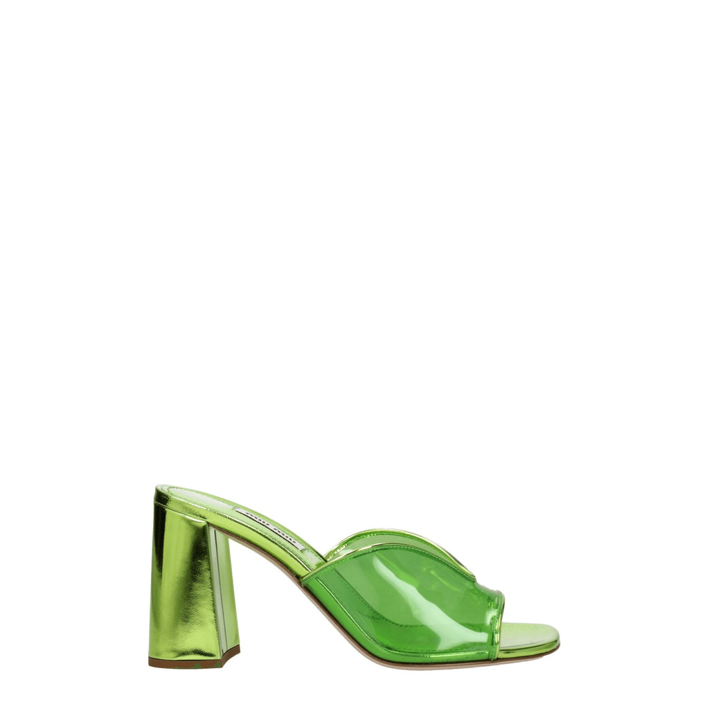 Miu Miu Grüne Plexiglas-Plateau-Sandalen