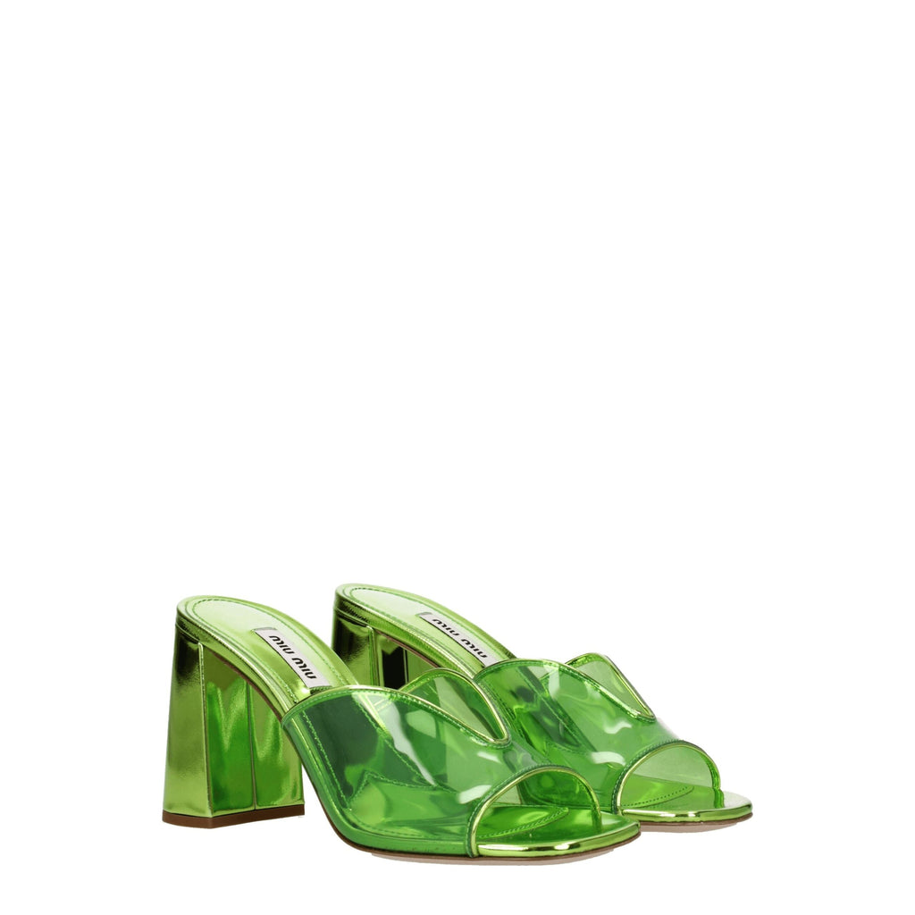 Miu Miu Grüne Plexiglas-Plateau-Sandalen