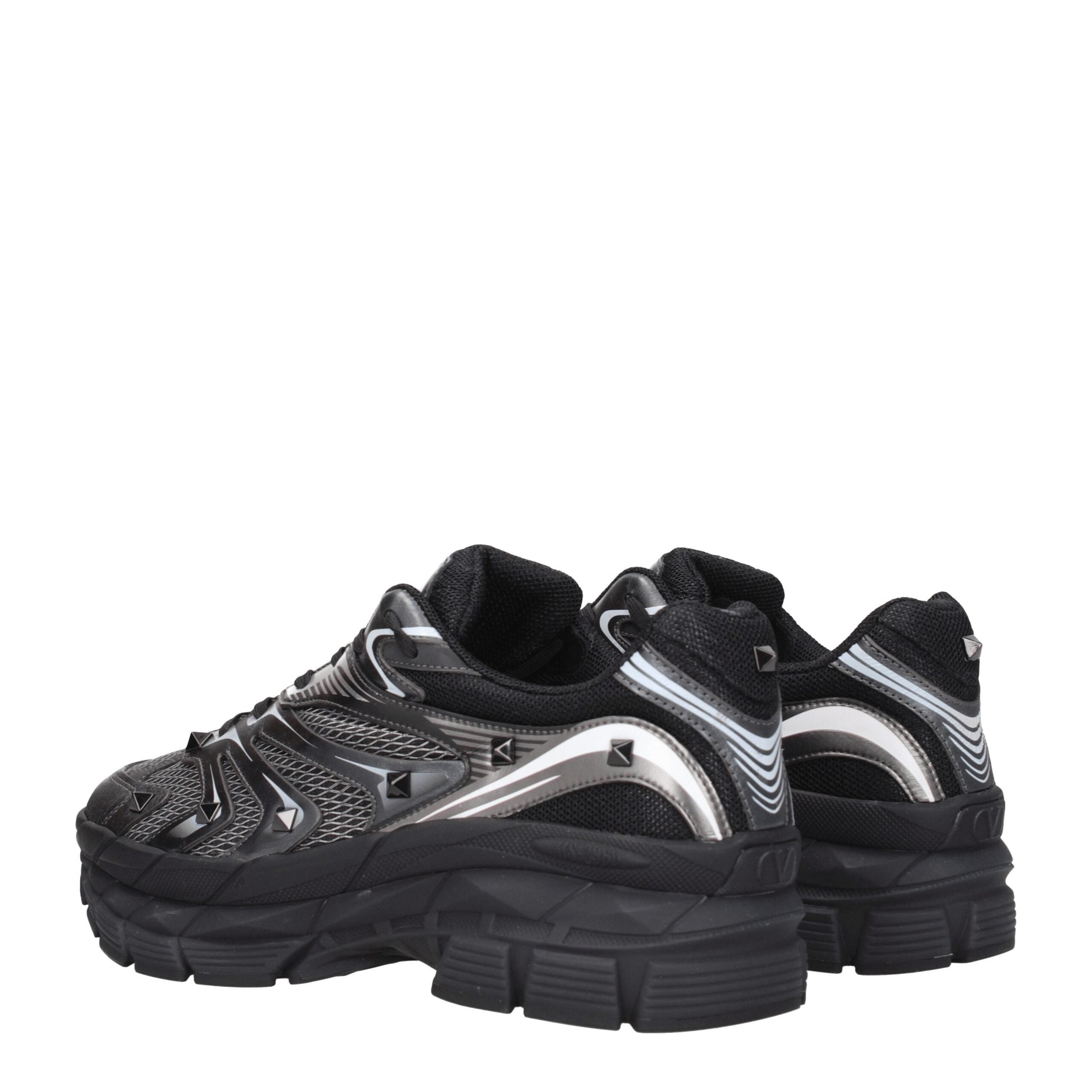 Valentino Garavani Schwarzer Stoff Sportliche Turnschuhe