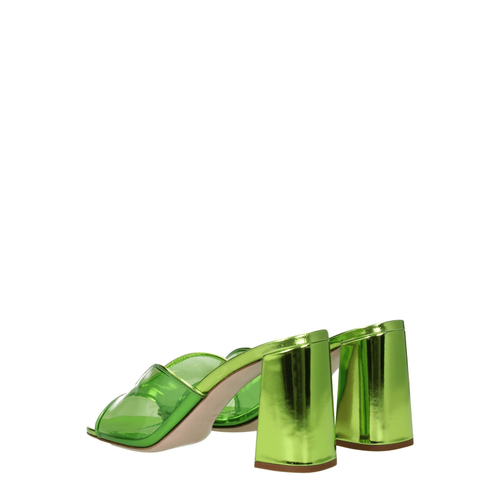 Miu Miu Grüne Plexiglas-Plateau-Sandalen