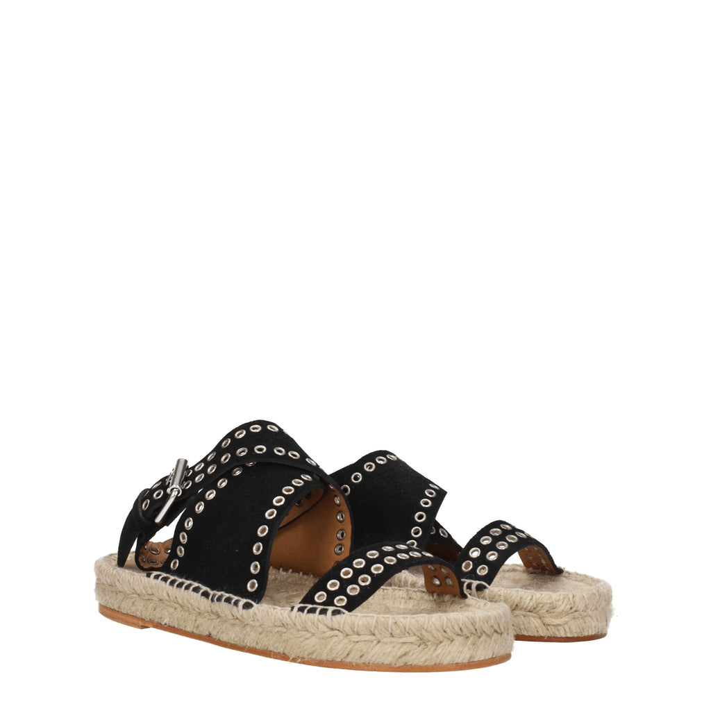 Isabel Marant Flache Sandalen aus schwarzem Leder