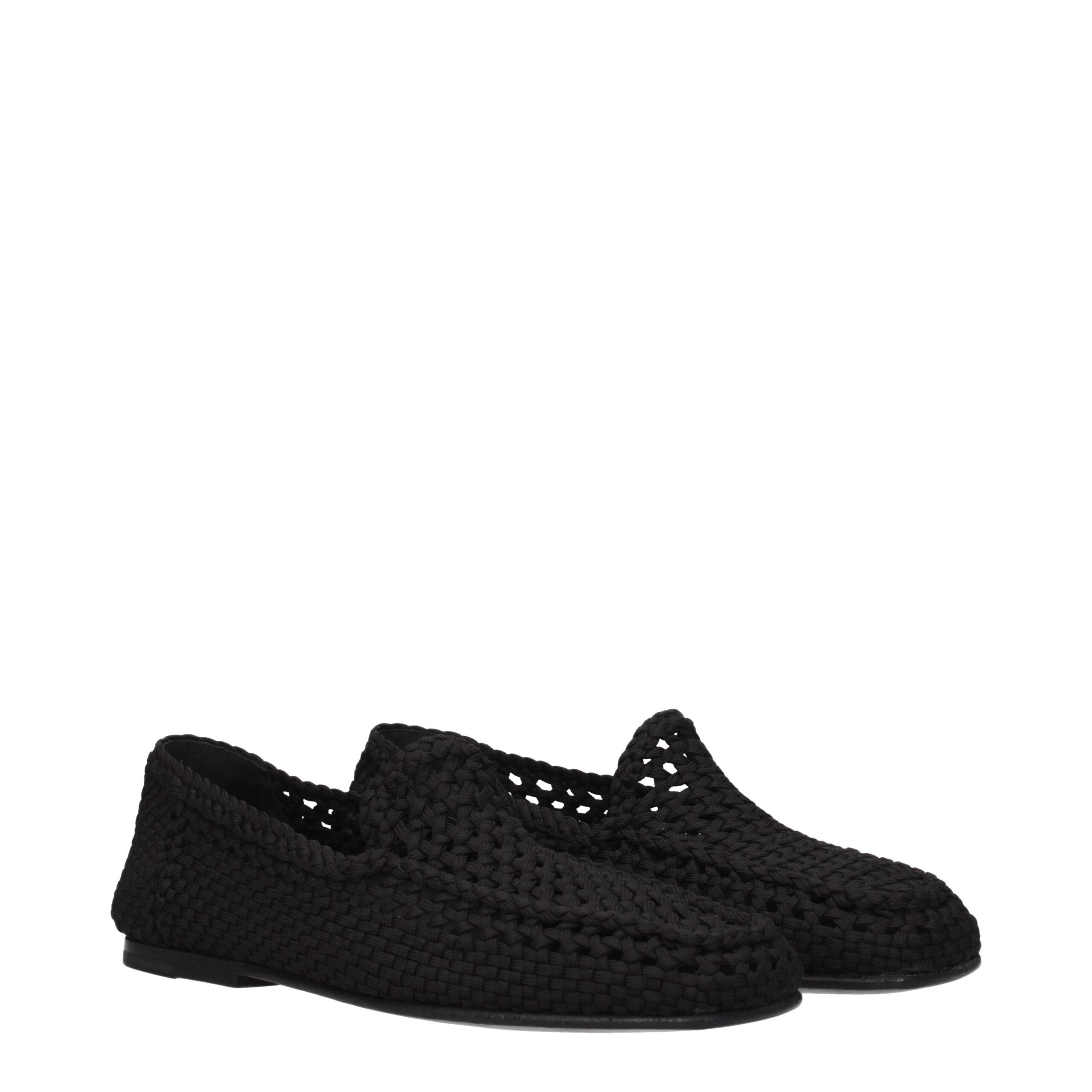 Dolce & Gabbana Slipper aus schwarzem Stoff