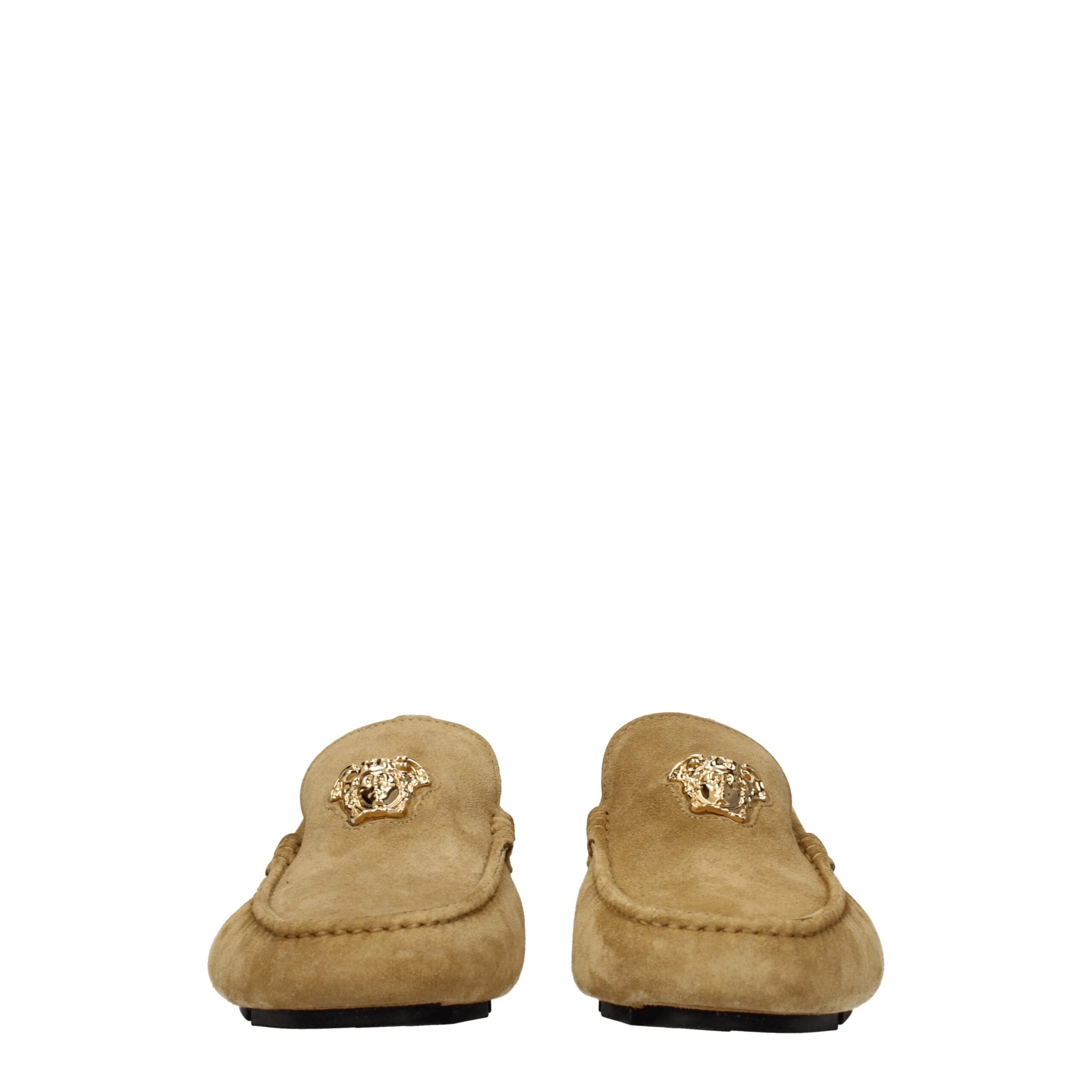 Versace Beige Leder Slipper