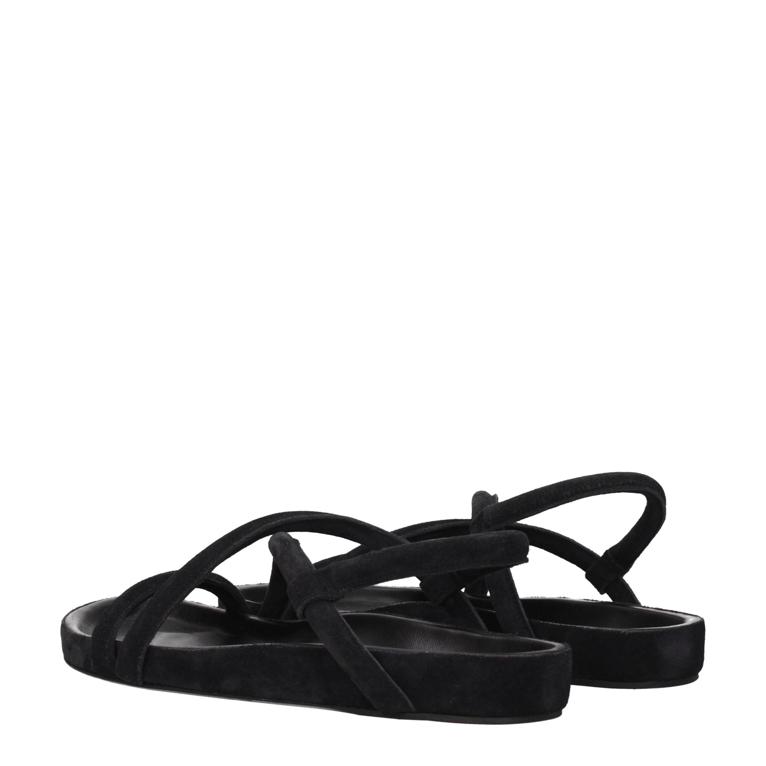 Isabel Marant Flache Sandalen aus schwarzem Leder
