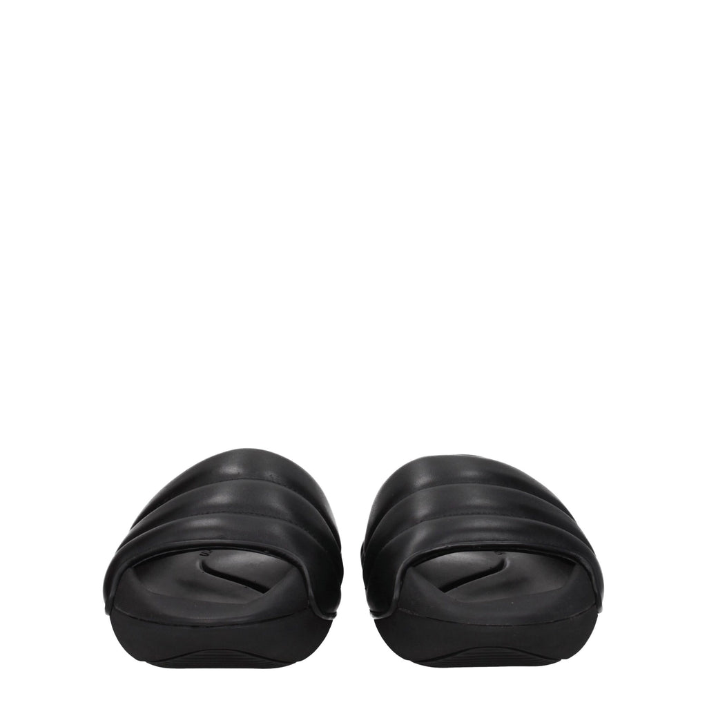 Balmain Schwarze Lederpantoffeln Sandalen