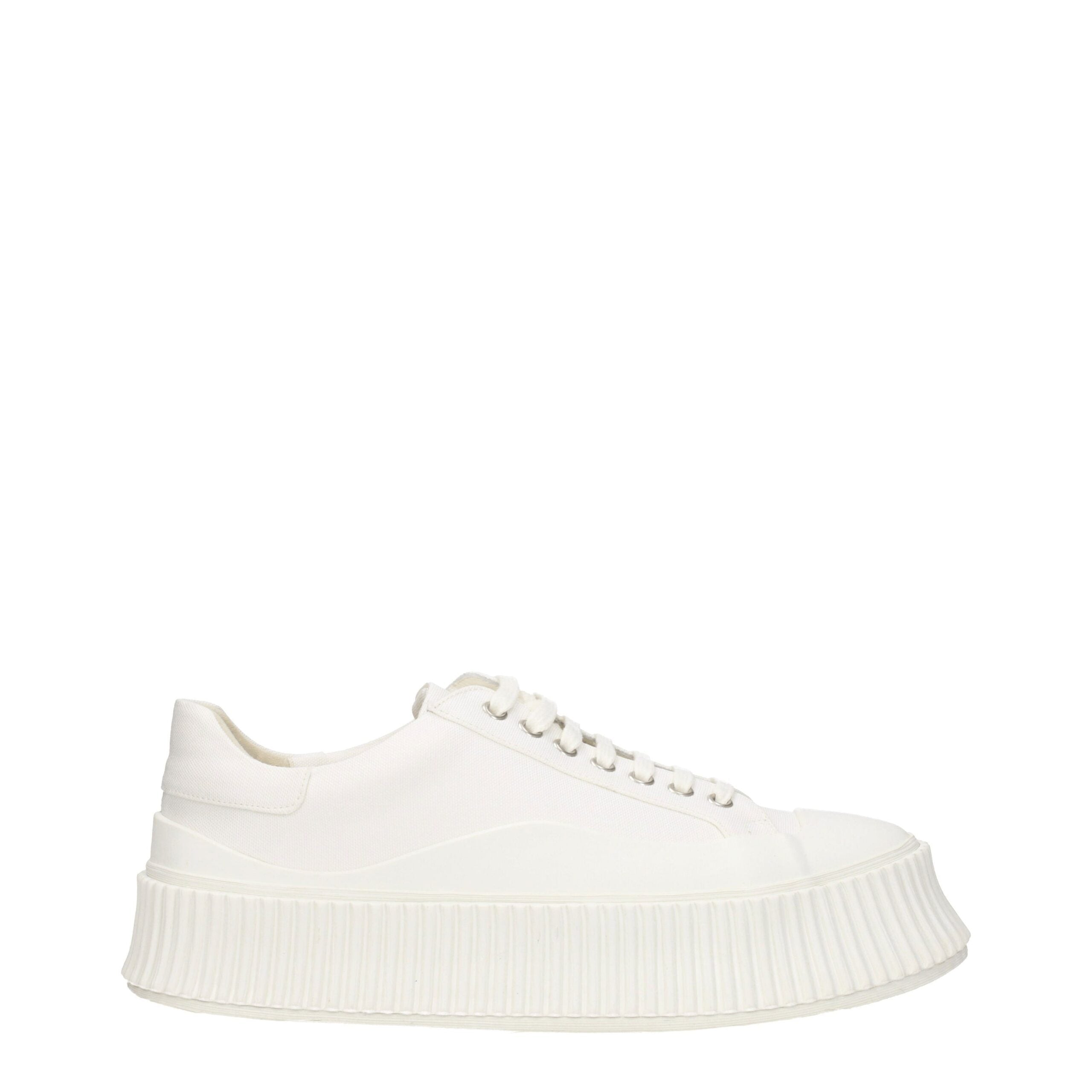 Jil Sander Weiße Plateau-Sneakers aus Stoff